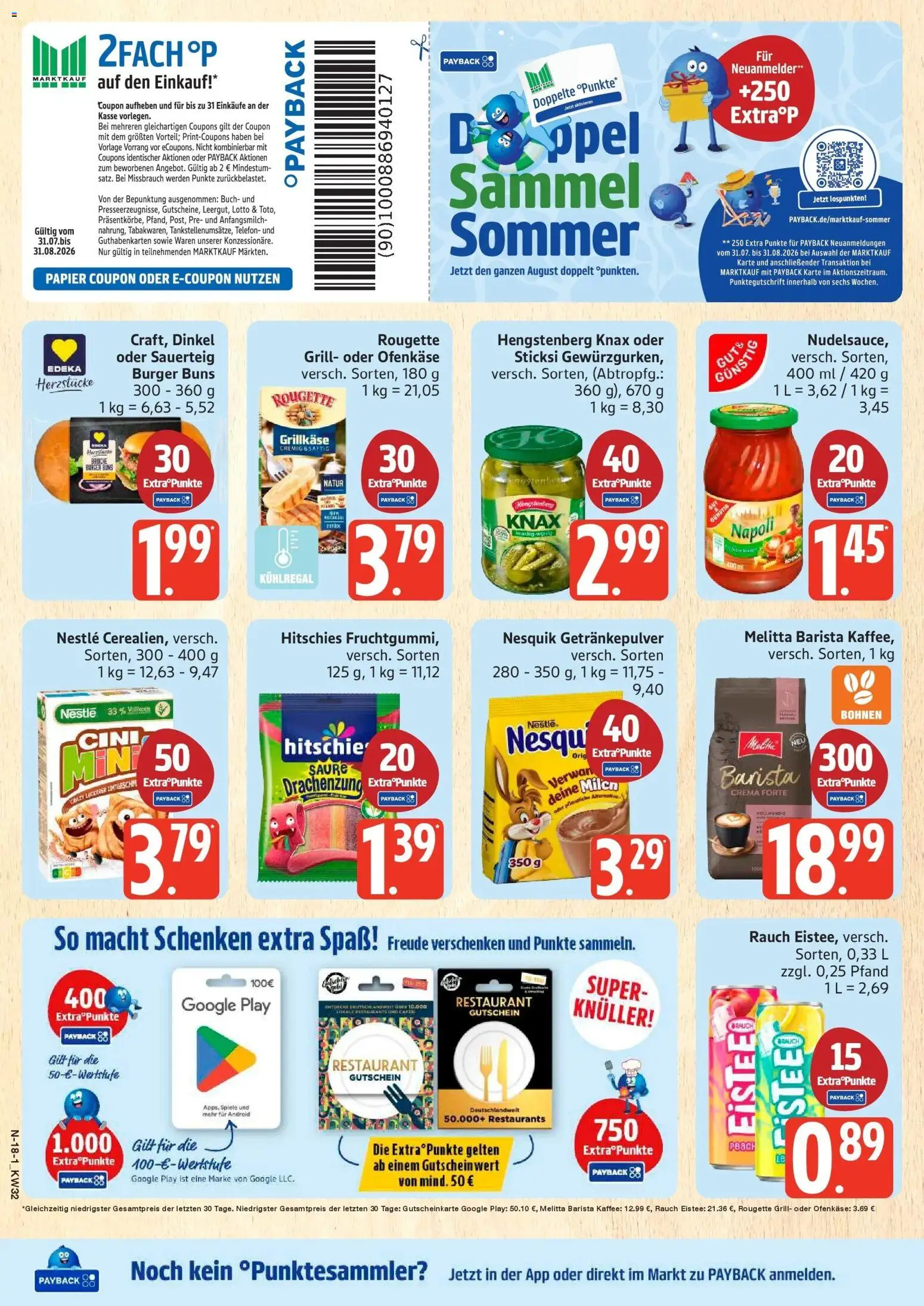 Marktkauf Prospekt Buxtehude (ab 03.08.2026) » Angebote online | Seite: 18 | Produkte: Grill, Nesquik, Burger, Telefon