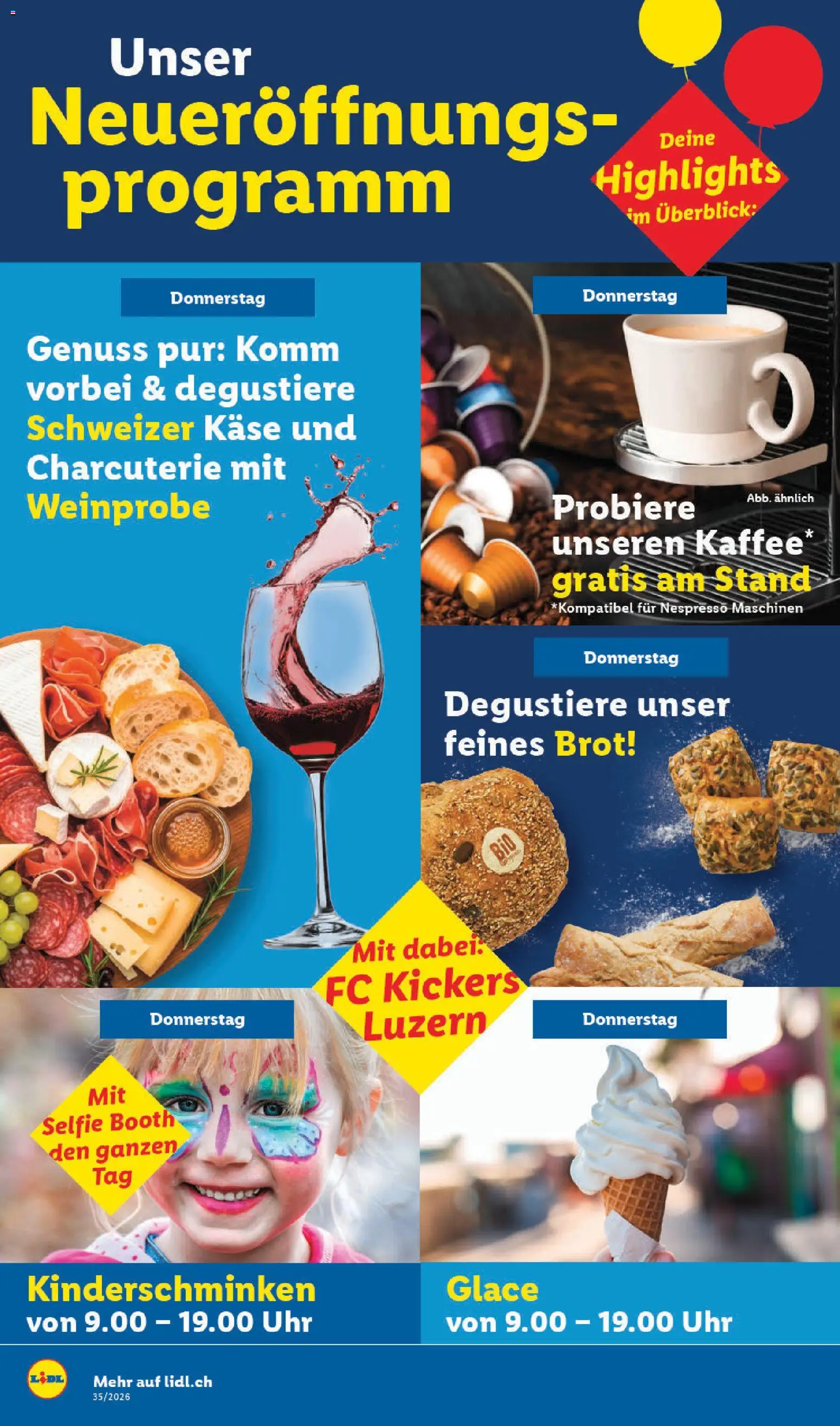 Lidl aktionen Neueröffnung Luzern – gültig ab 27.08.2026 | Seite: 2 | Produkte: Käse, Brot, Kaffee, Uhr