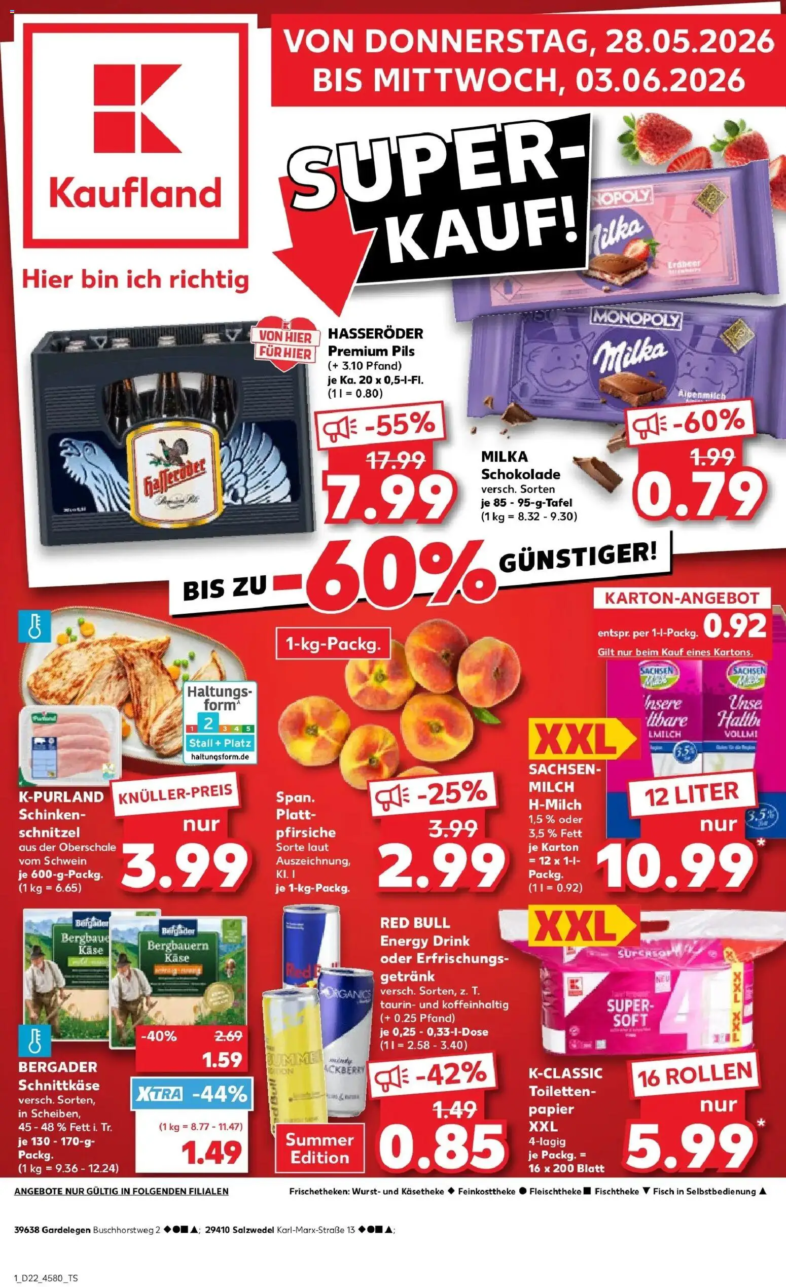 Kaufland Prospekt Gardelegen – gültig ab 26.05.2026 | Seite: 6 | Produkte: Energy, Milka schokolade, Schnitzel, Hasseröder