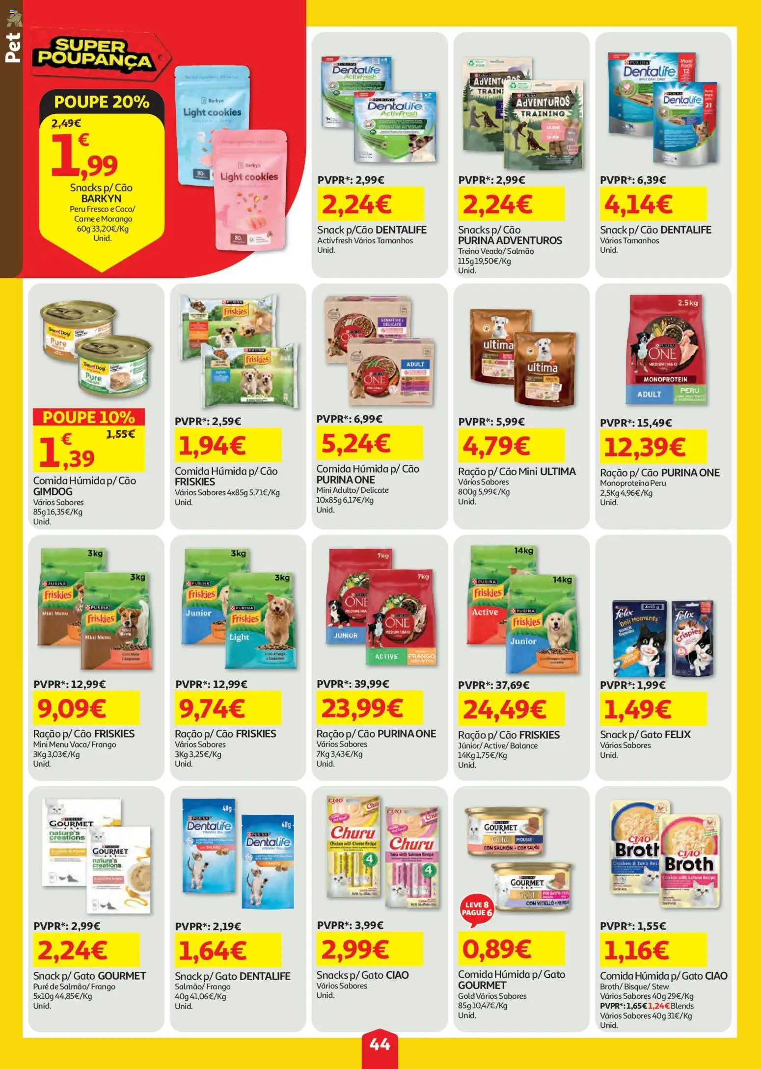 Auchan folheto │ válido de 23/07/2026 | Página: 44 | Produtos: Purina one, Frango, Salmão, Carne