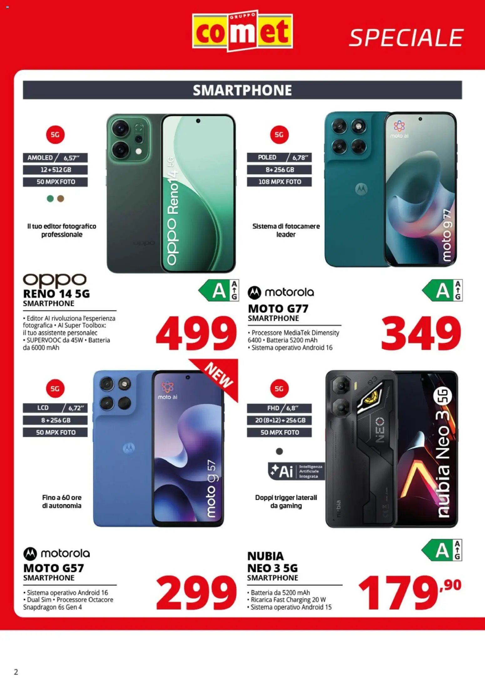 Volantino Comet del 10.03.2026 | Pagina: 2 | Prodotti: Smartphone, Batteria