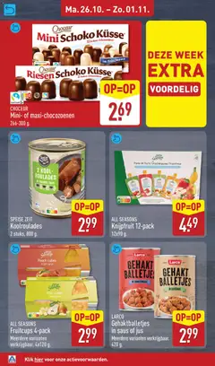 Gehakballetjes in saus of jus, LARCO Gehakballetjes in saus of jus Meerdere varianten verkrijgbaar. 420 g. - Voorbeeld van een folder van Aldi, geldig van 26-10-2026 | Pagina: 16