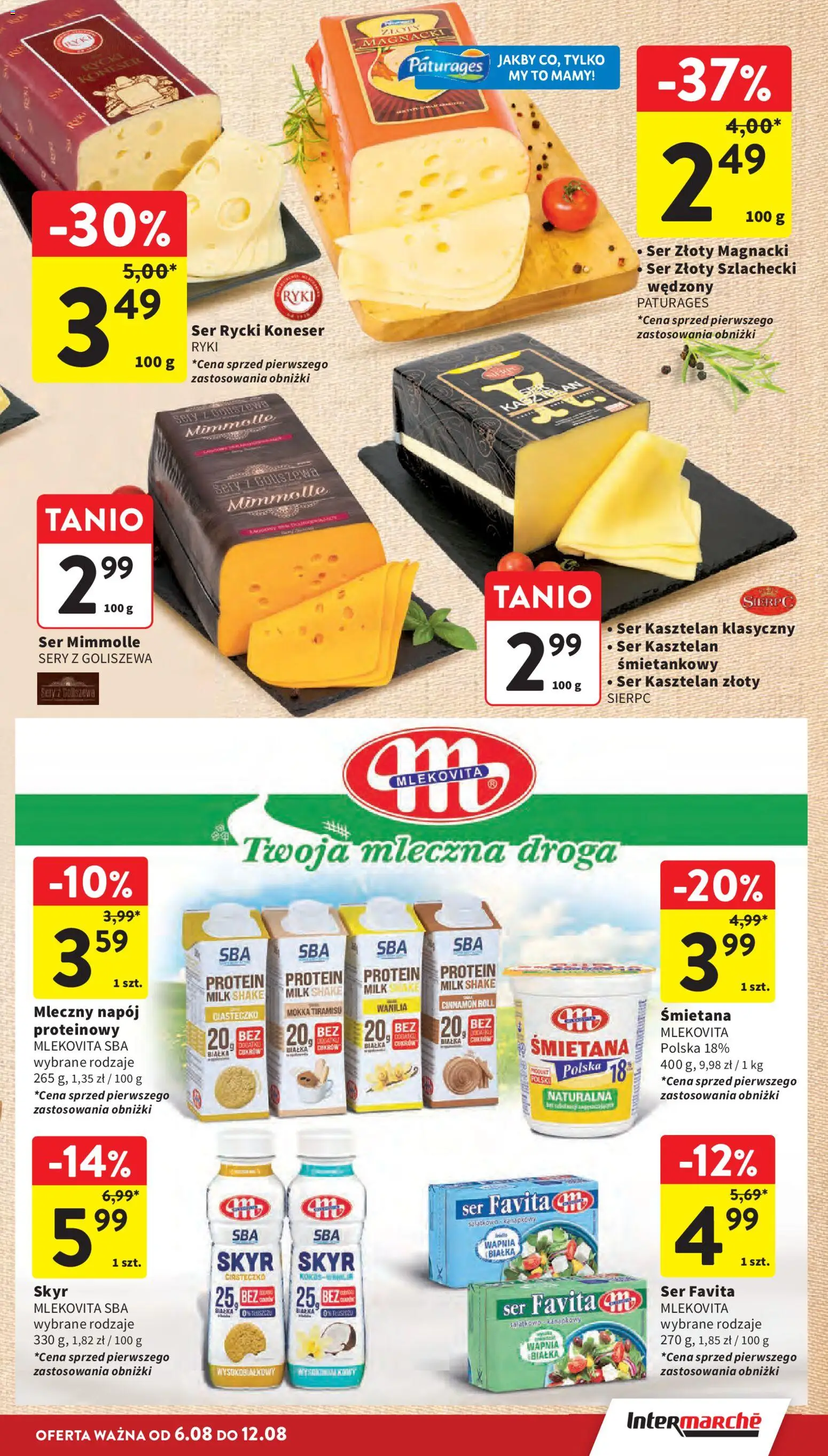 Intermarche gazetka od 06.08.2026 | Strona: 19 | Produkty: Tiramisu, Sery, Śmietana, Skyr