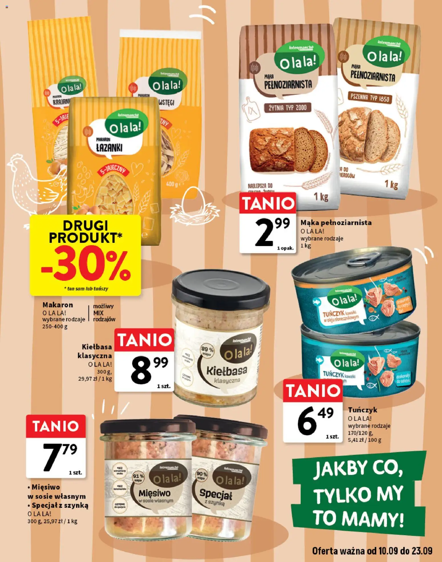 Intermarche gazetka - O La La! Ja to kupuję! od 10.09.2026 | Strona: 11 | Produkty: Makaron łazanki, Tuńczyk, Makaron, Mąka