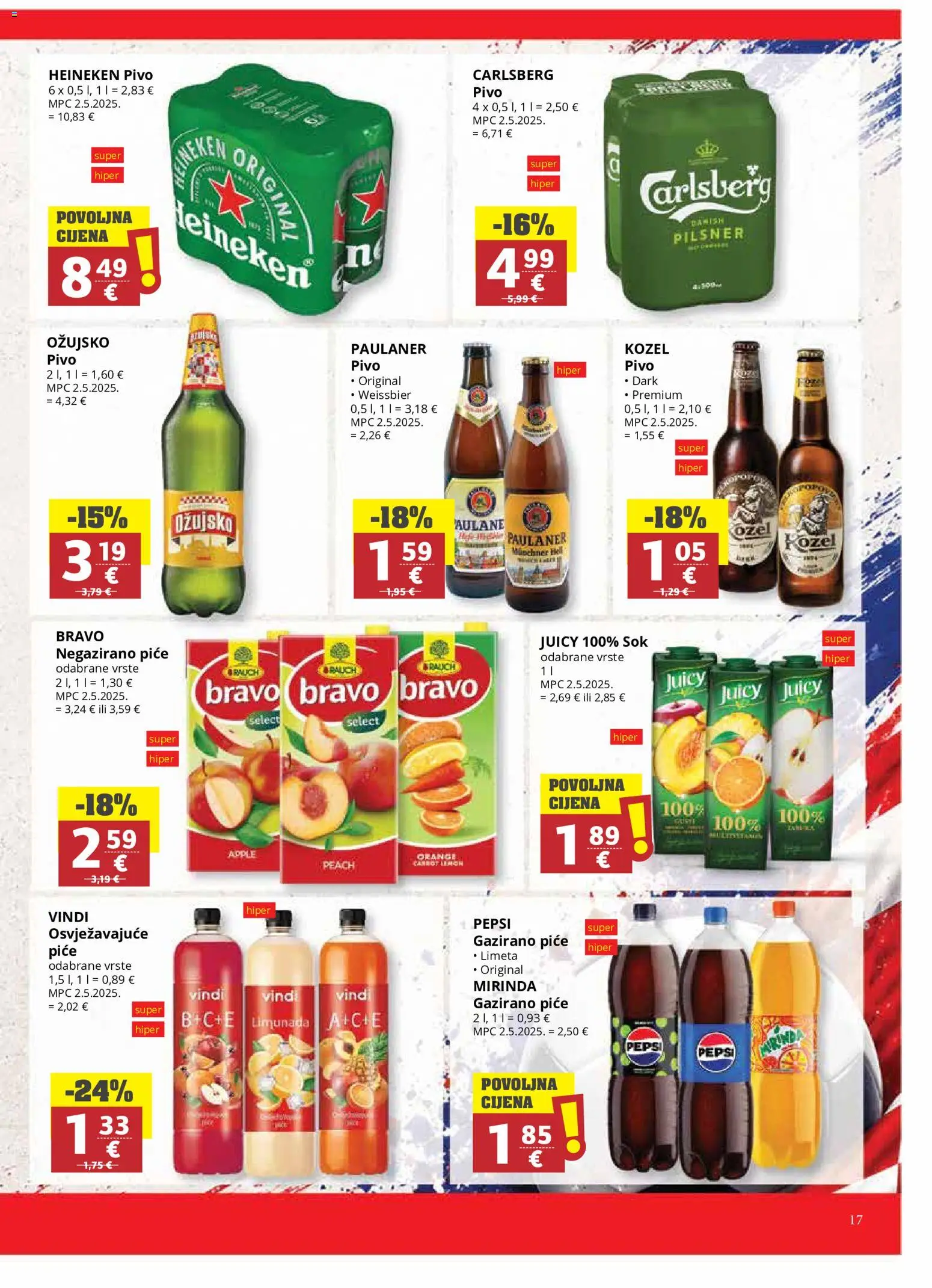 Ribola katalog | vrijedi od 17.06.2026 | Stranica: 17 | Proizvodi: Hell, Kozel, Pepsi, Sok