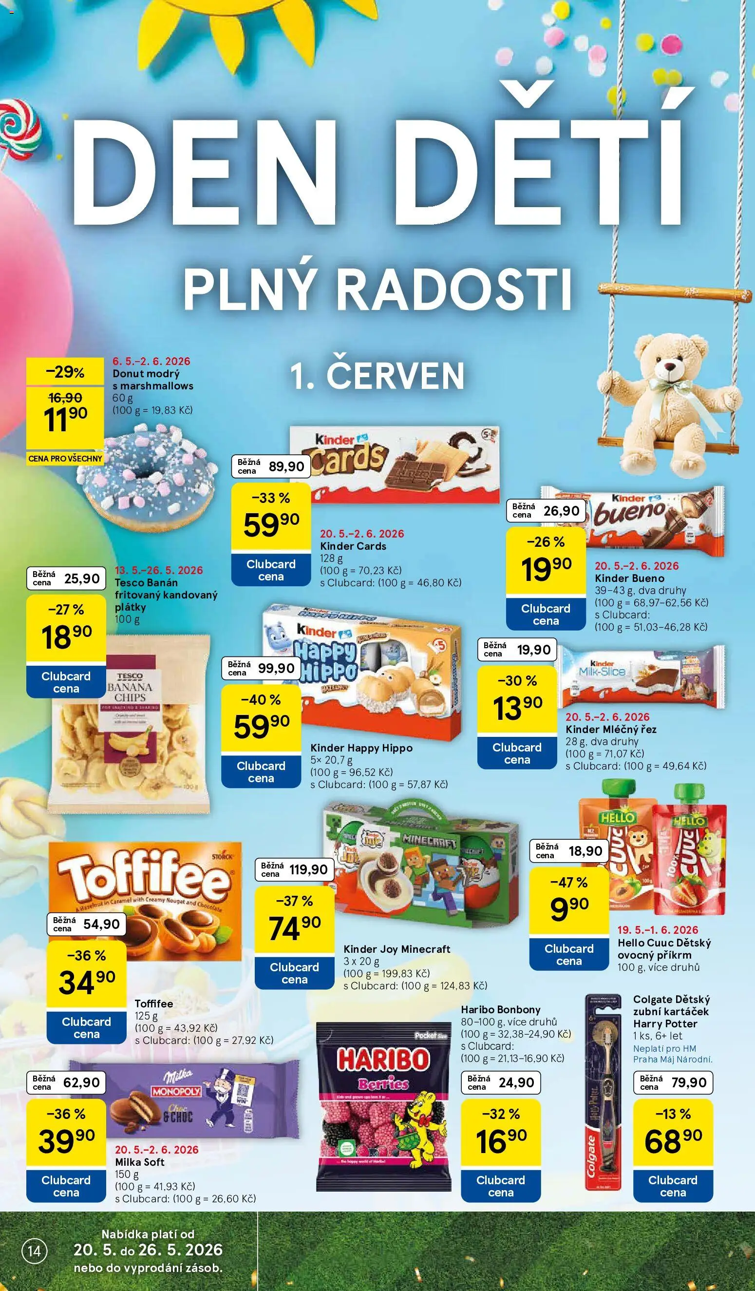 Tesco leták - Hypermarket od 20.05.2026 | Strana: 14 | Produkty: Donut, Milka, Haribo, Bonbóny