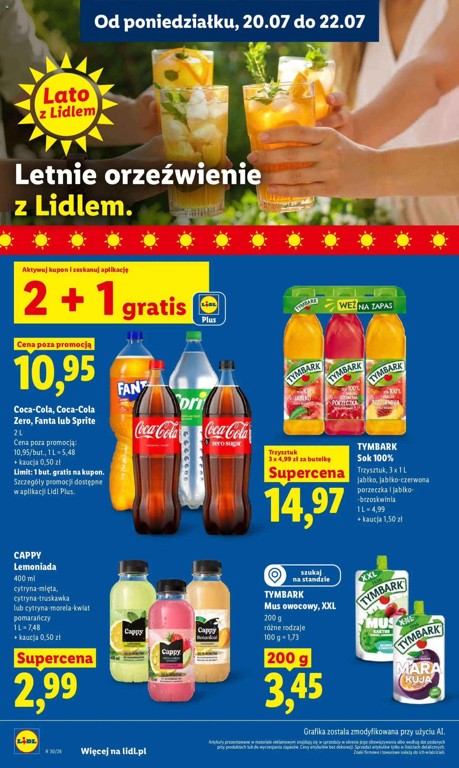 Lidl gazetka od 20.07.2026 | Strona: 74 | Produkty: Brzoskwinia, Sprite, Porzeczka, Sok
