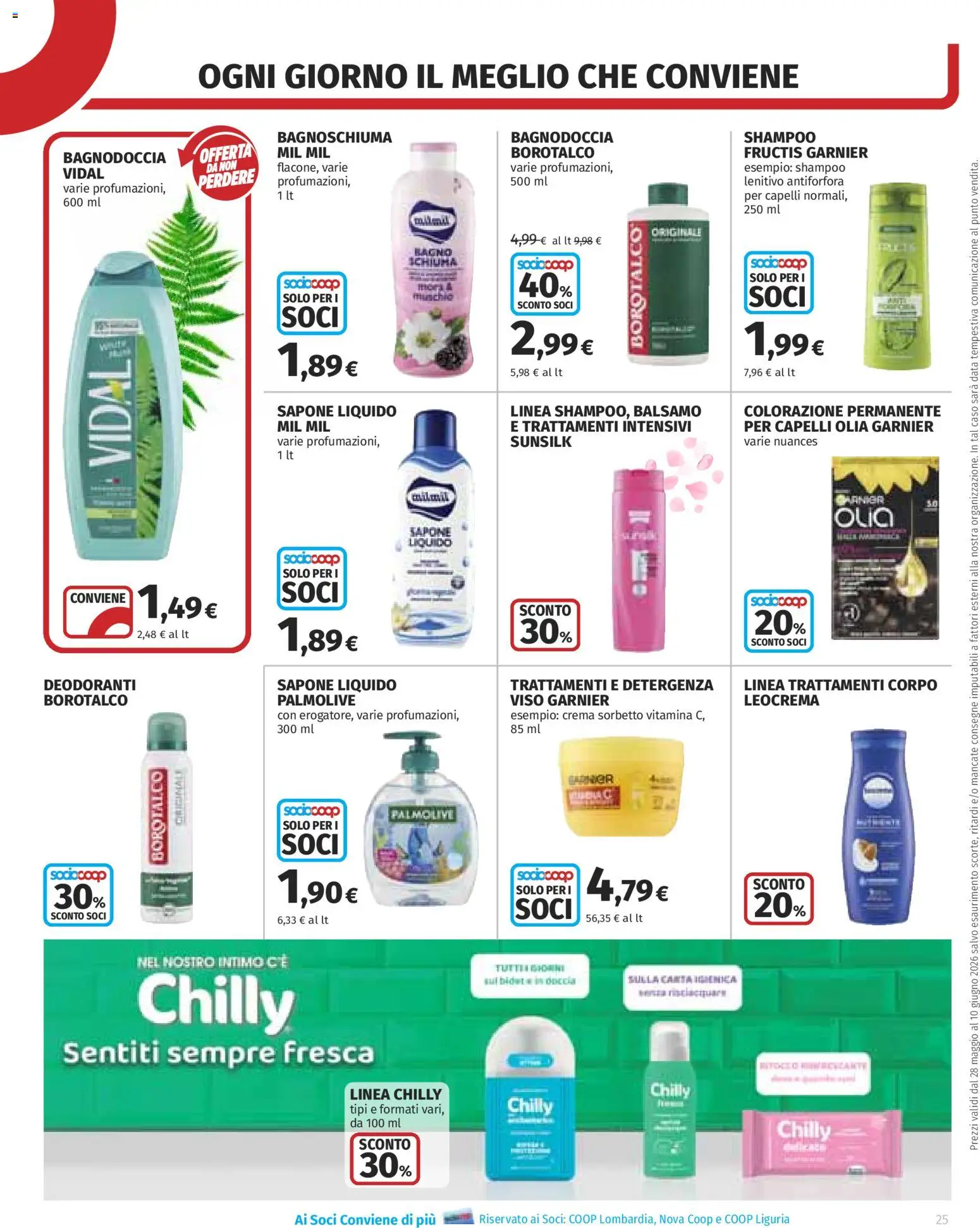 Volantino COOP del 28.05.2026 | Pagina: 25 | Prodotti: Shampoo, Crema, Sorbetto, Bagno
