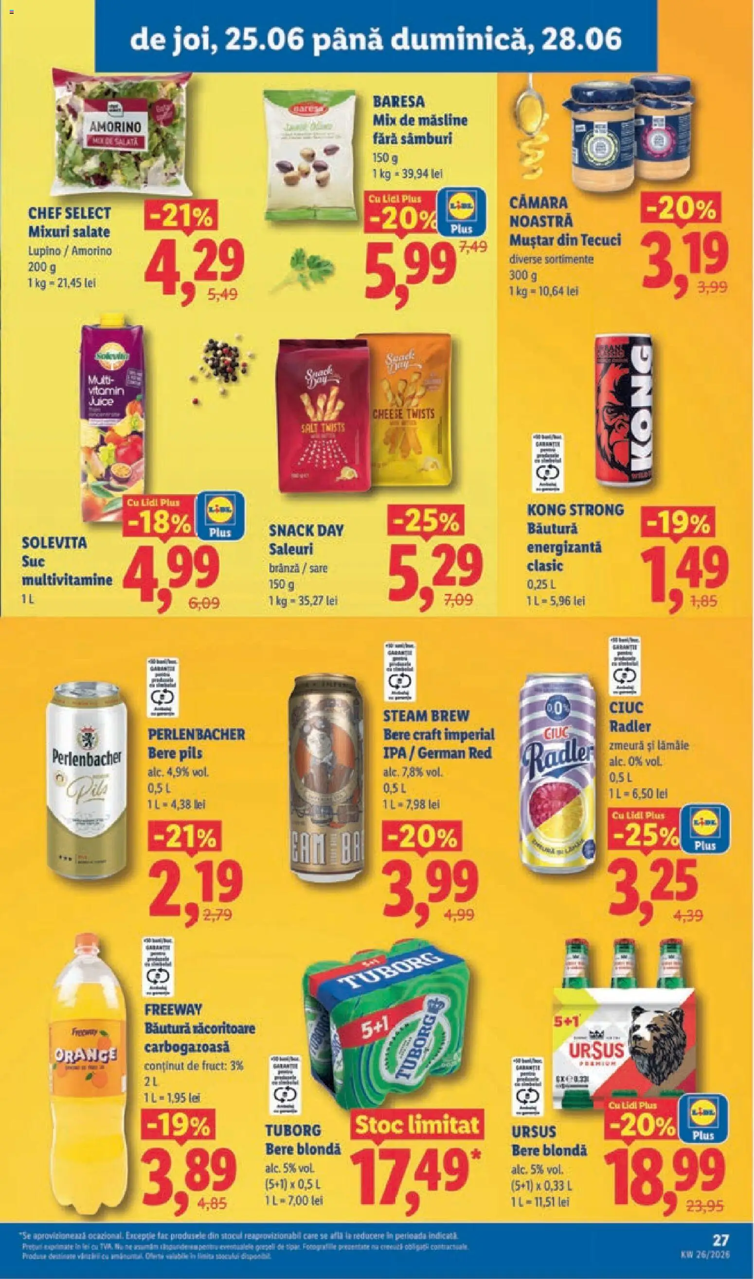 Noul catalog Lidl – valabil de la 22.06.2026 | Pagină: 27 | Produse: Zmeură, Măsline, Mixuri salate, Sare