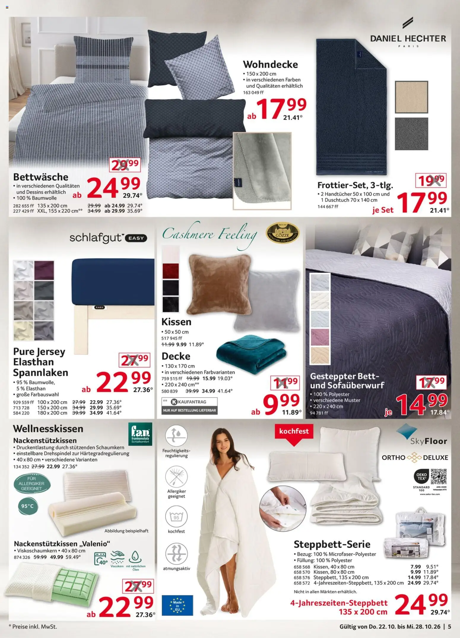 Selgros Non Food – gültig ab 22.10.2026 | Seite: 5 | Produkte: Bett, Kissen, Decke, Bettwäsche