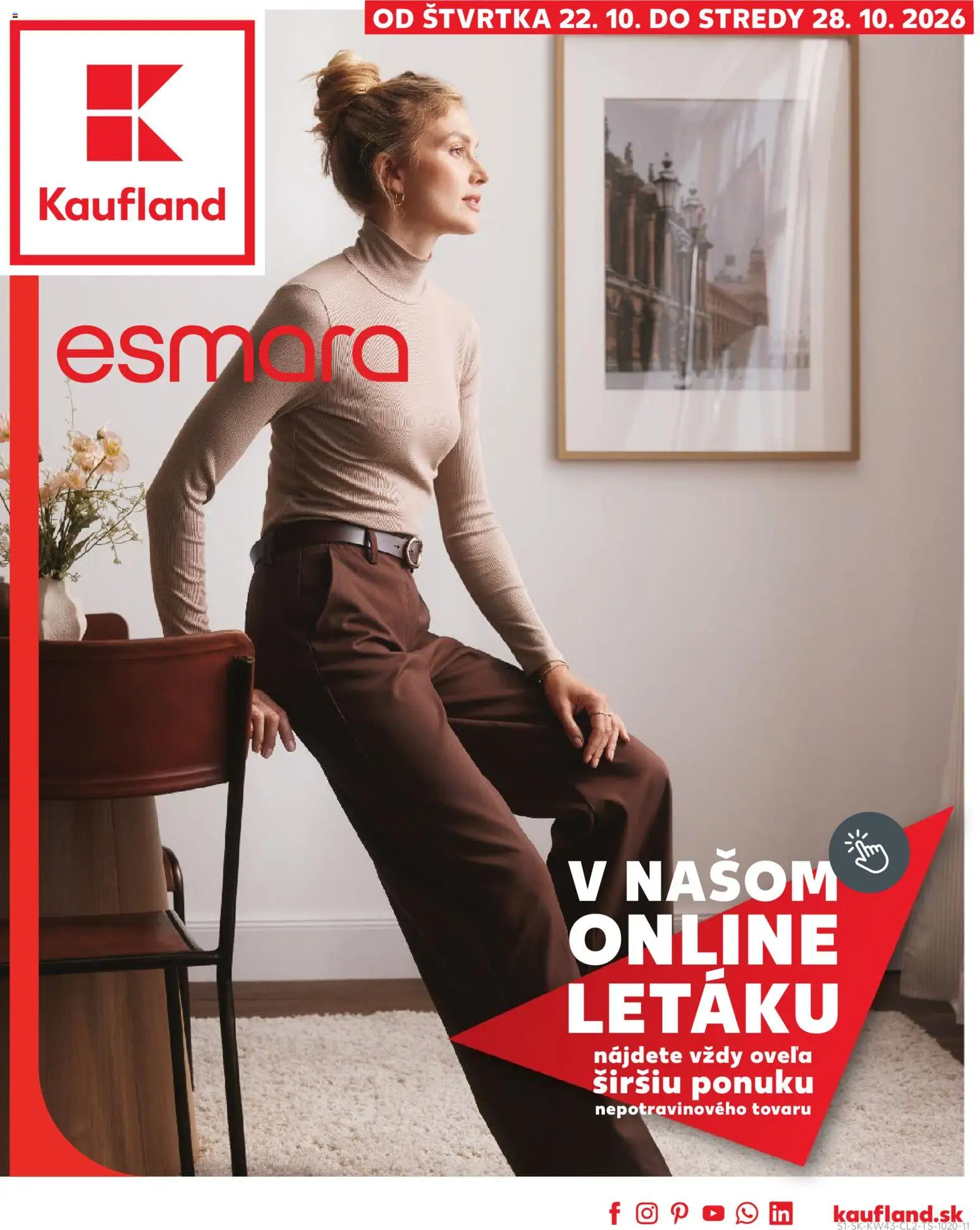 Kaufland SK akciós ujság - amely érvényes a következő dátumtól: 2026.10.22. | Oldal: 1 | Termékek: Esmara