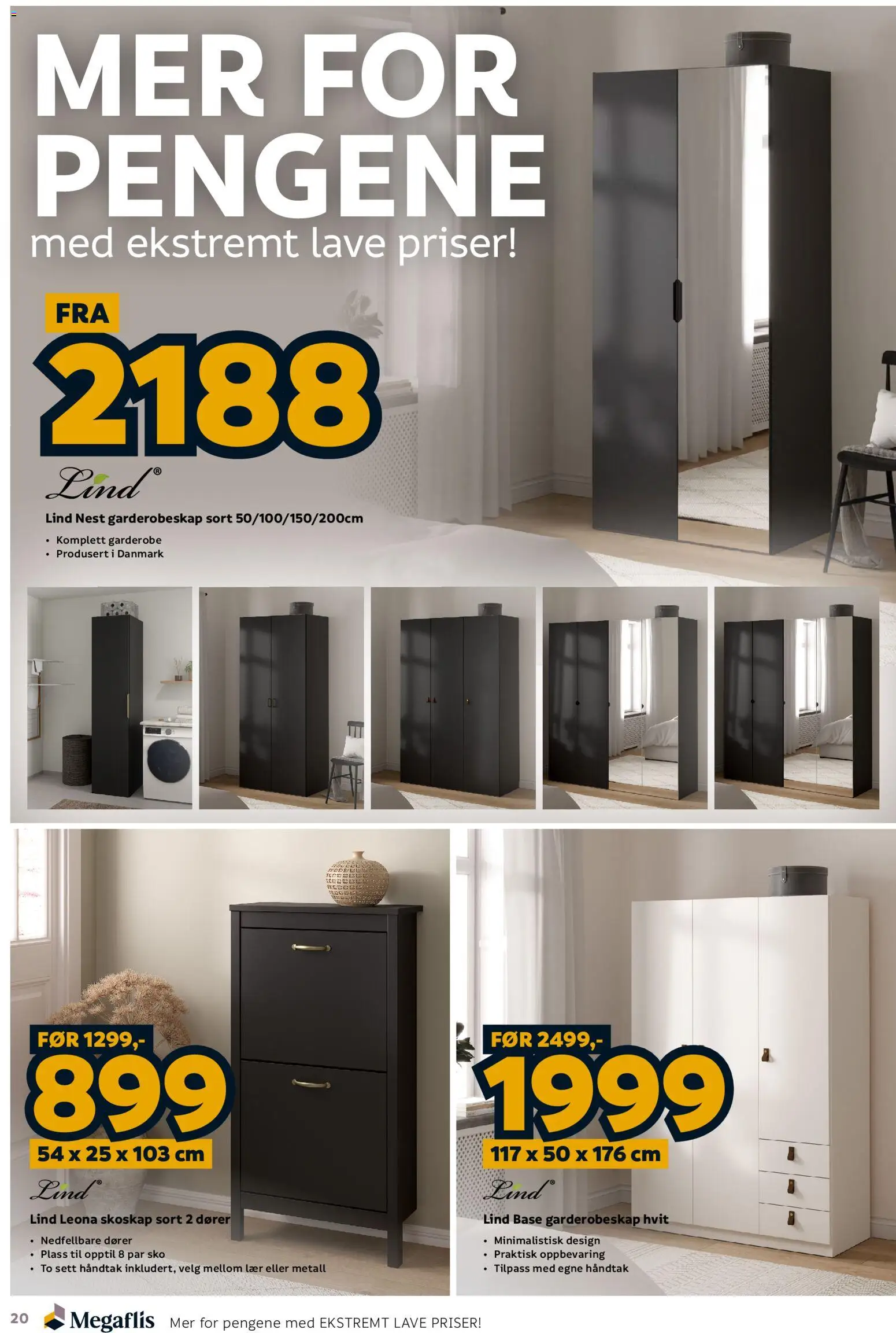 {H1} | Side: 20 | Produkter: Garderobeskap, Dører, Skoskap, Håndtak