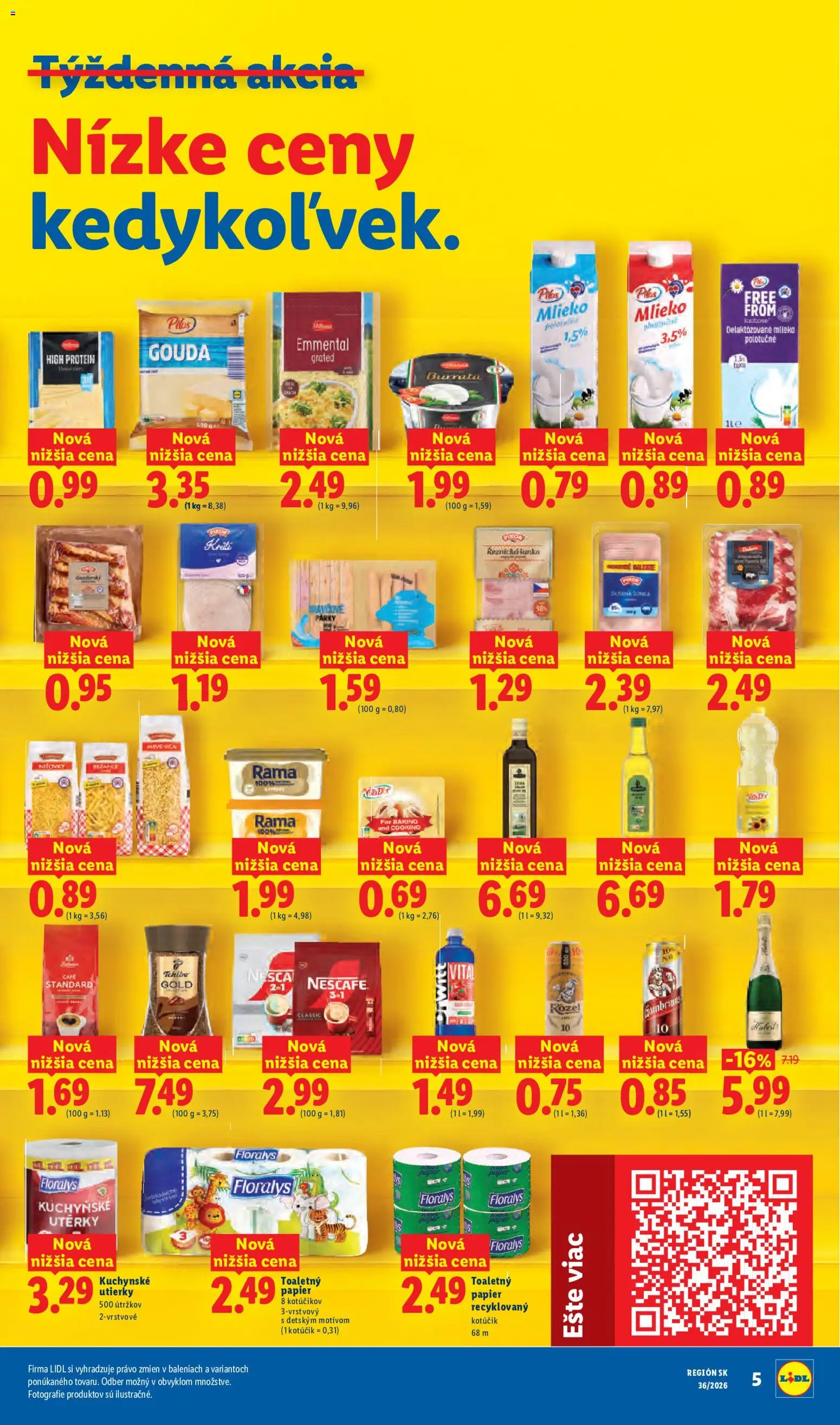 Nové Lidl akcie – leták je platný od 31.08.2026 | Strana: 3 | Produkty: Strúhaný syr, Cestoviny, Slnečnicový olej, Tuk na pečenie
