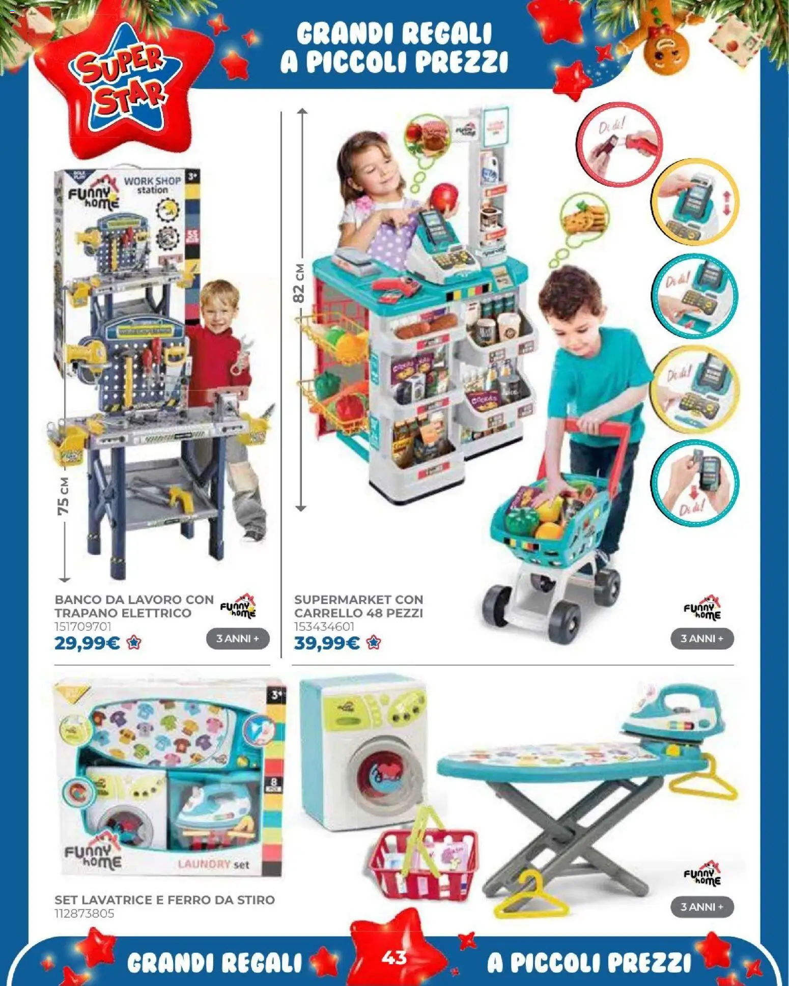 Volantino Toys Center del 16/10/2026 | Pagina: 45 | Prodotti: Lavatrice, Carrello, Trapano, Ferro