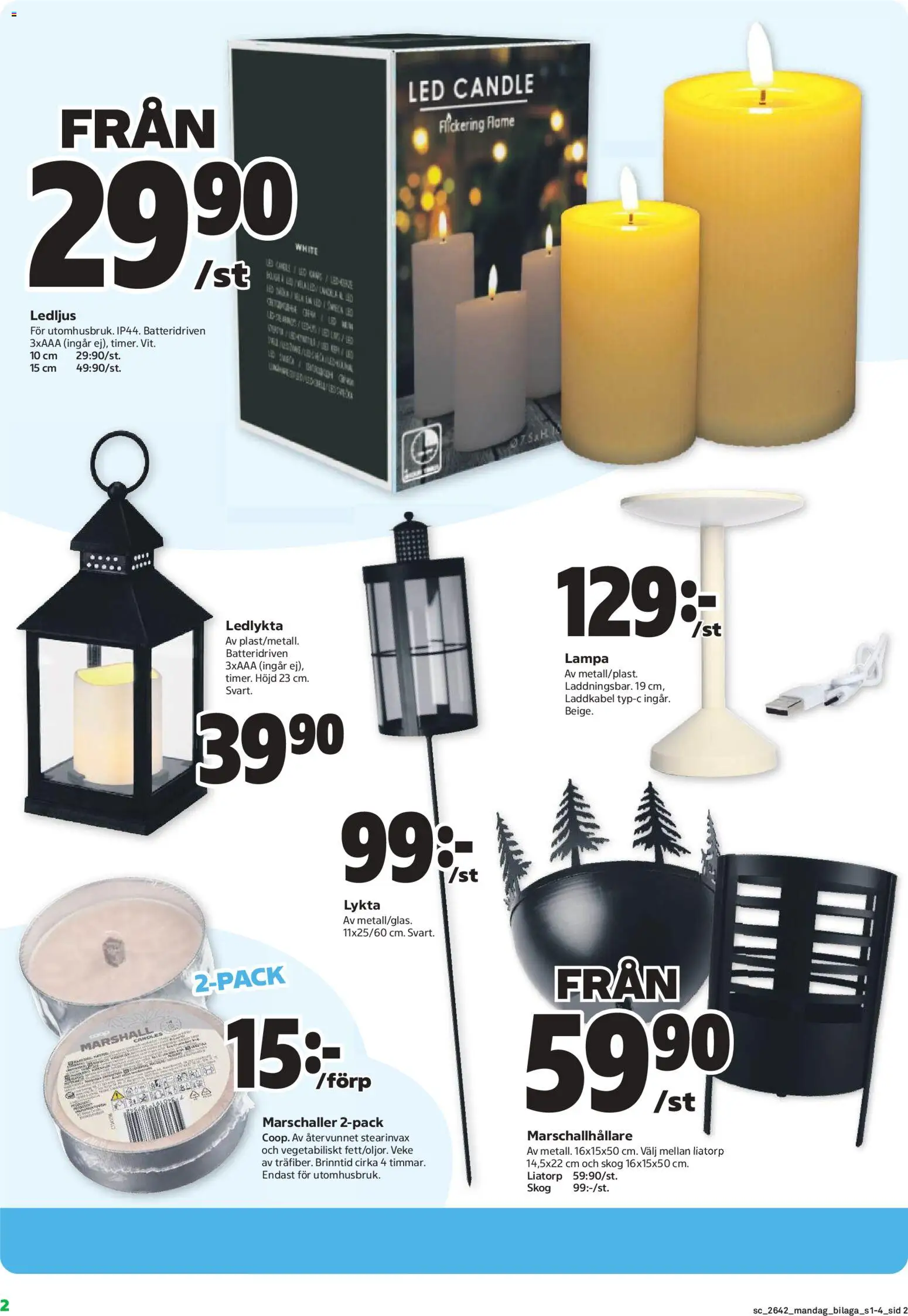 Stora Coop reklamblad aktuell från 12/10/2026 | Sida: 2 | Produkter: Lykta, Lampa