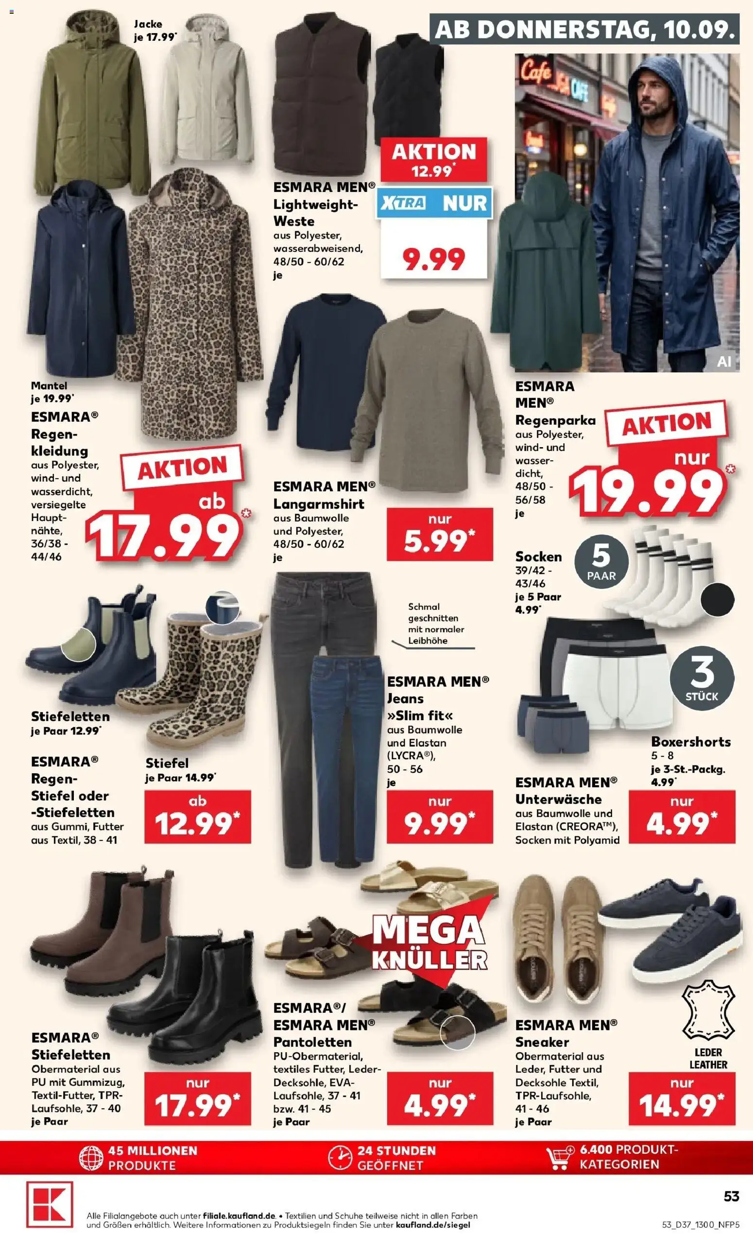 Prospekt Kaufland ab 10.09.2026 » Angebote Online zum Blättern | Seite: 55 | Produkte: Wasser, Jacke, Mantel, Jeans