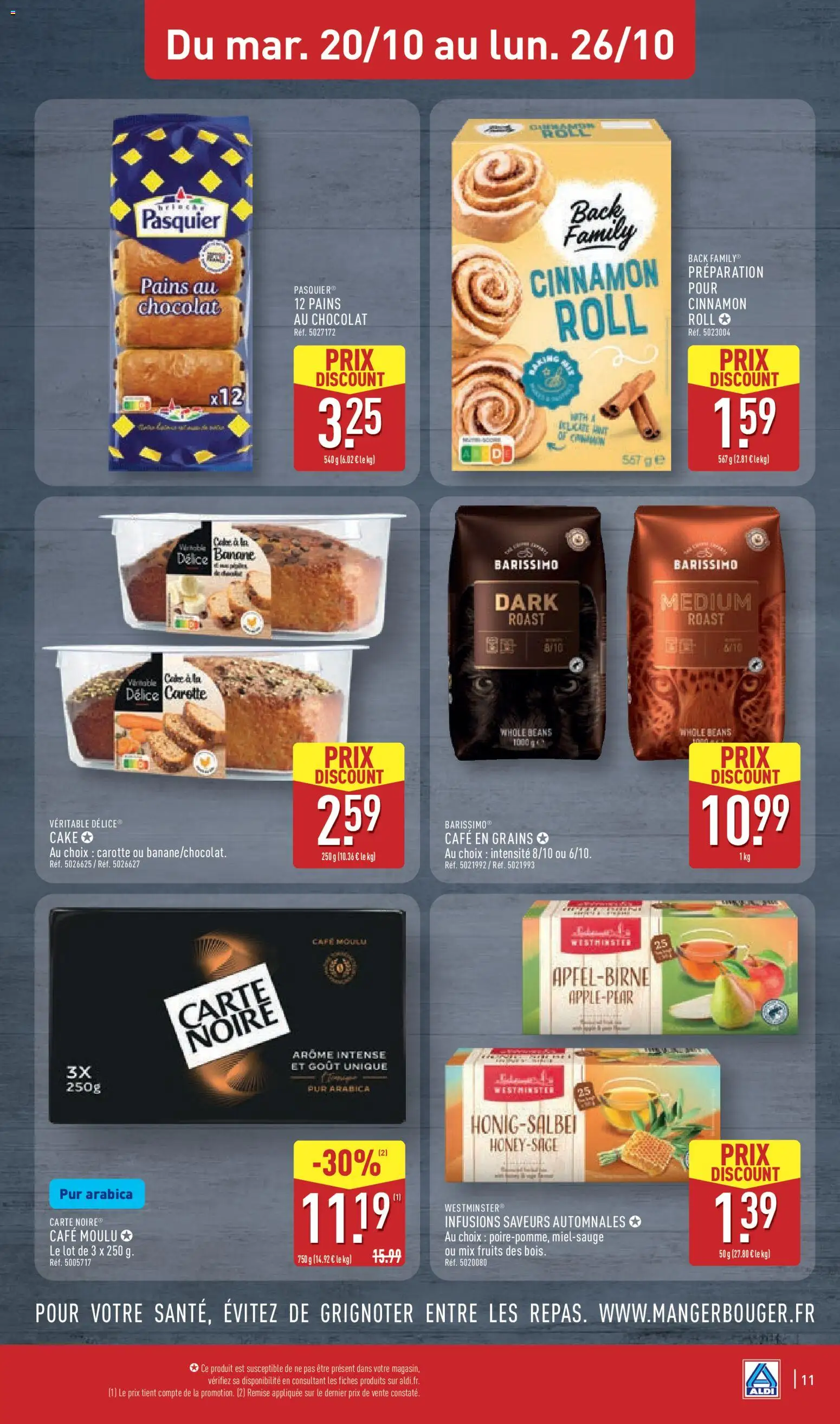{H1} | Page: 13 | Produits: Café en grains, Fruits, Cinnamon roll, Banane