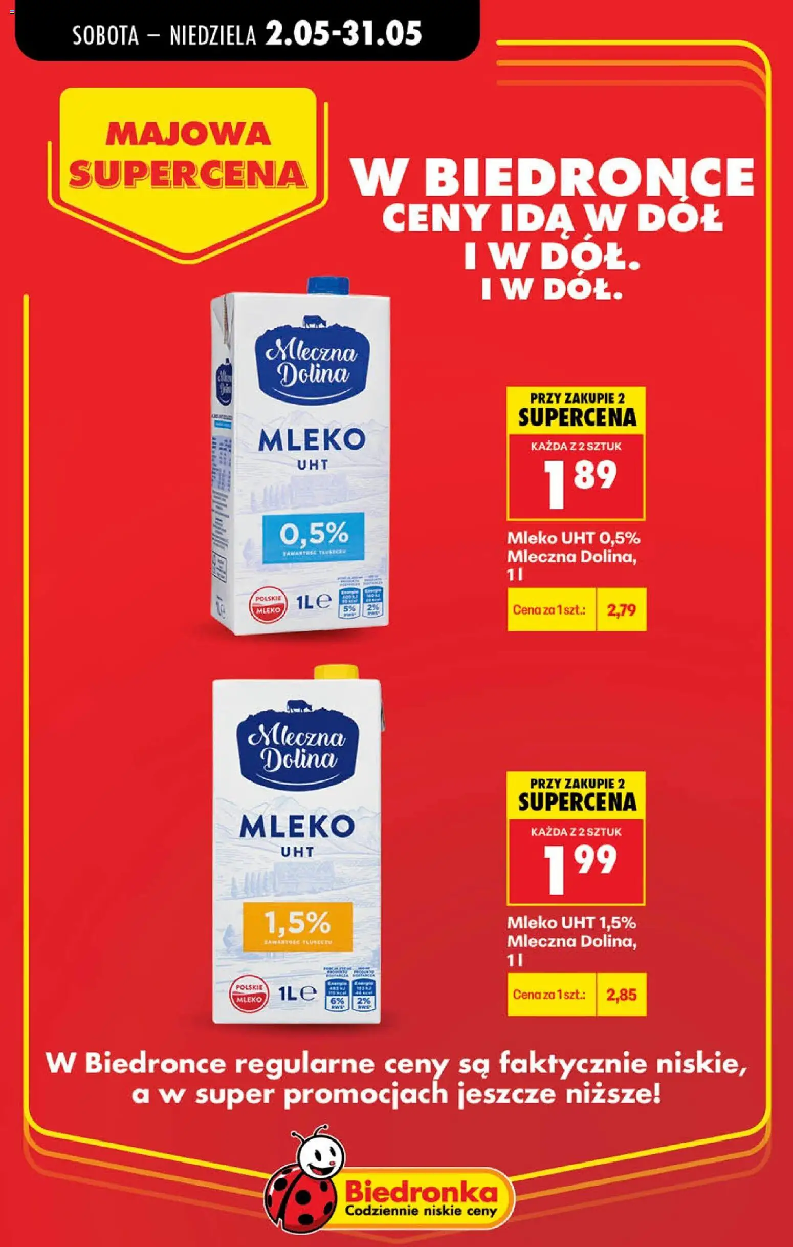 Biedronka gazetka - Majowa supercena od 02.05.2026 | Strona: 3 | Produkty: Mleko