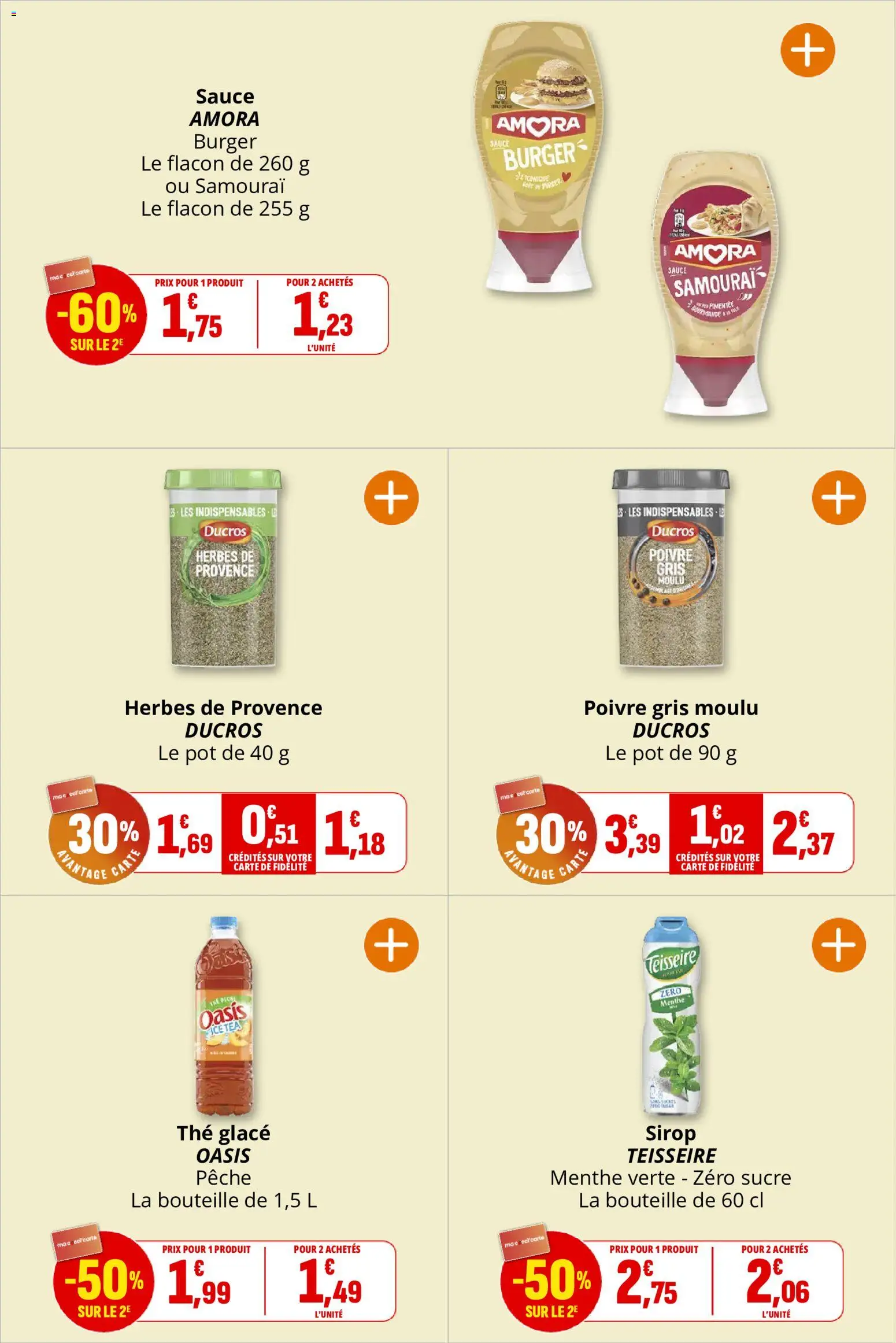 {H1} | Page: 15 | Produits: Sucre, Menthe, Pêche, Herbes de provence
