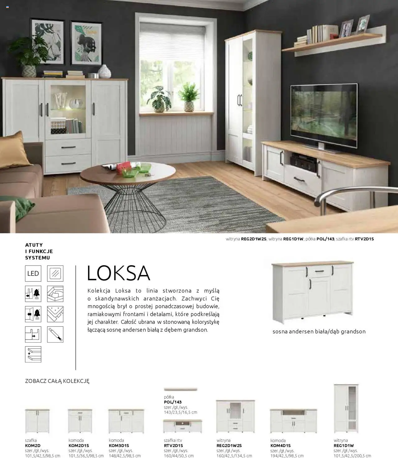 Black Red White Gazetka - Katalog rodzinnych wnętrz od 24.05.2024 | Strona: 32 | Produkty: Komoda, Półka, szafka RTV, Witryna