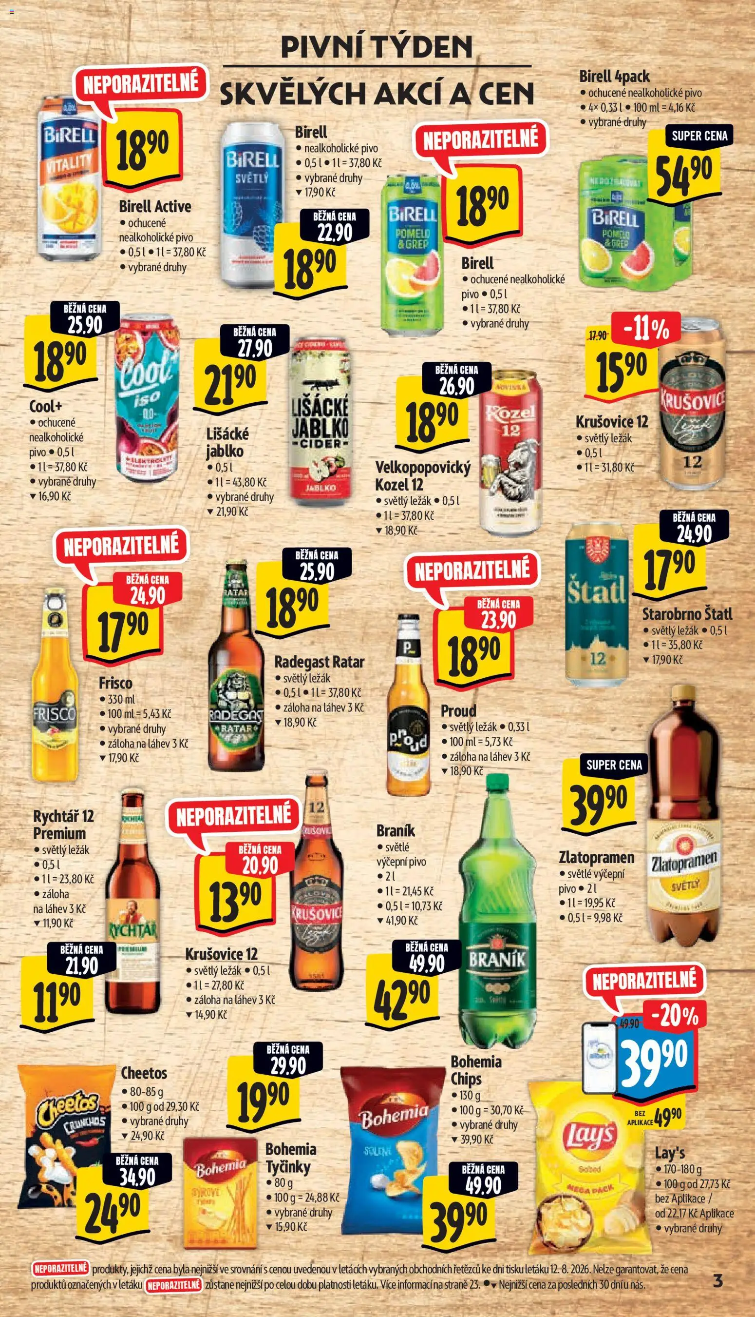 Albert leták - Hypermarket - Strakonice od 19.08.2026 | Strana: 9 | Produkty: Pivo, Braník, Krušovice 12, Lay's