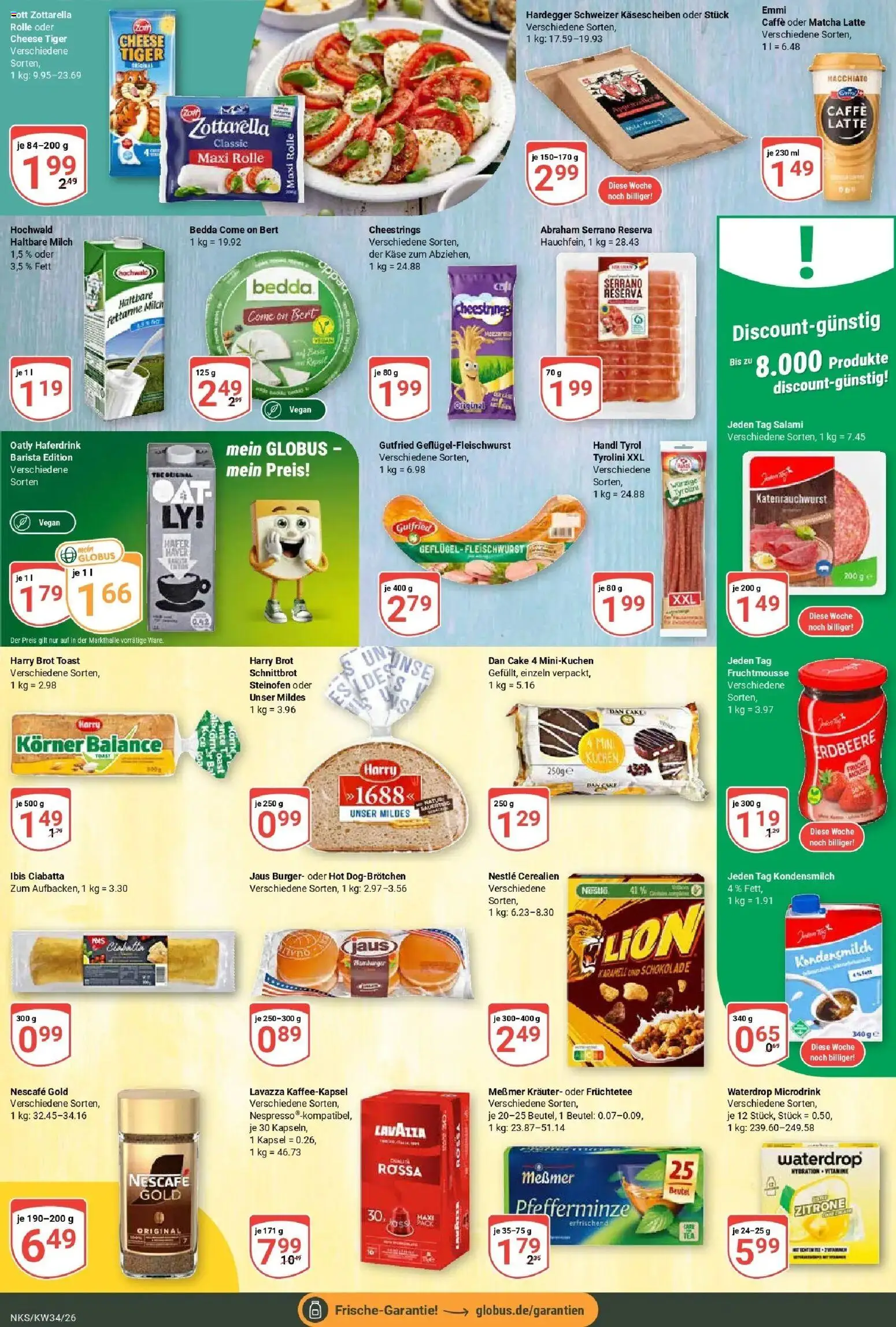 Globus Prospekt Neunkirchen (ab 17.08.2026) » Angebote online | Seite: 13 | Produkte: Käse, Haltbare milch, Burger, Kondensmilch
