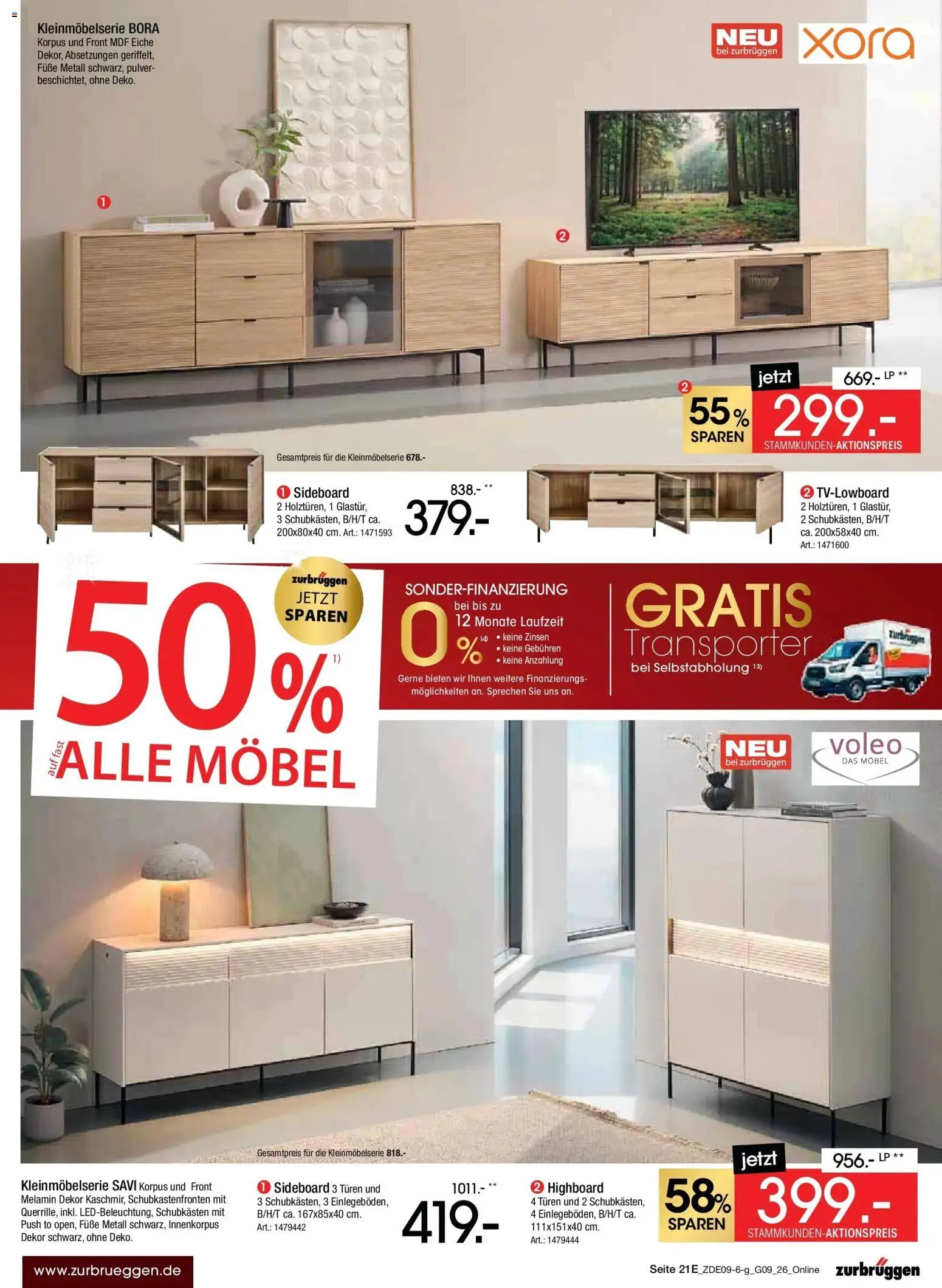 Zurbrüggen Prime Shopping week – gültig ab 12.09.2026 | Seite: 37 | Produkte: Sideboard, HIghboard