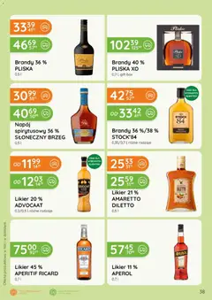 Pogląd oferty "Eurocash gazetka - Katalog Alkoholowy" - ważna od 01.05.2026 | Strona: 38 | Produkty: Pliska brandy, Amaretto, Aperol, Pliska xo