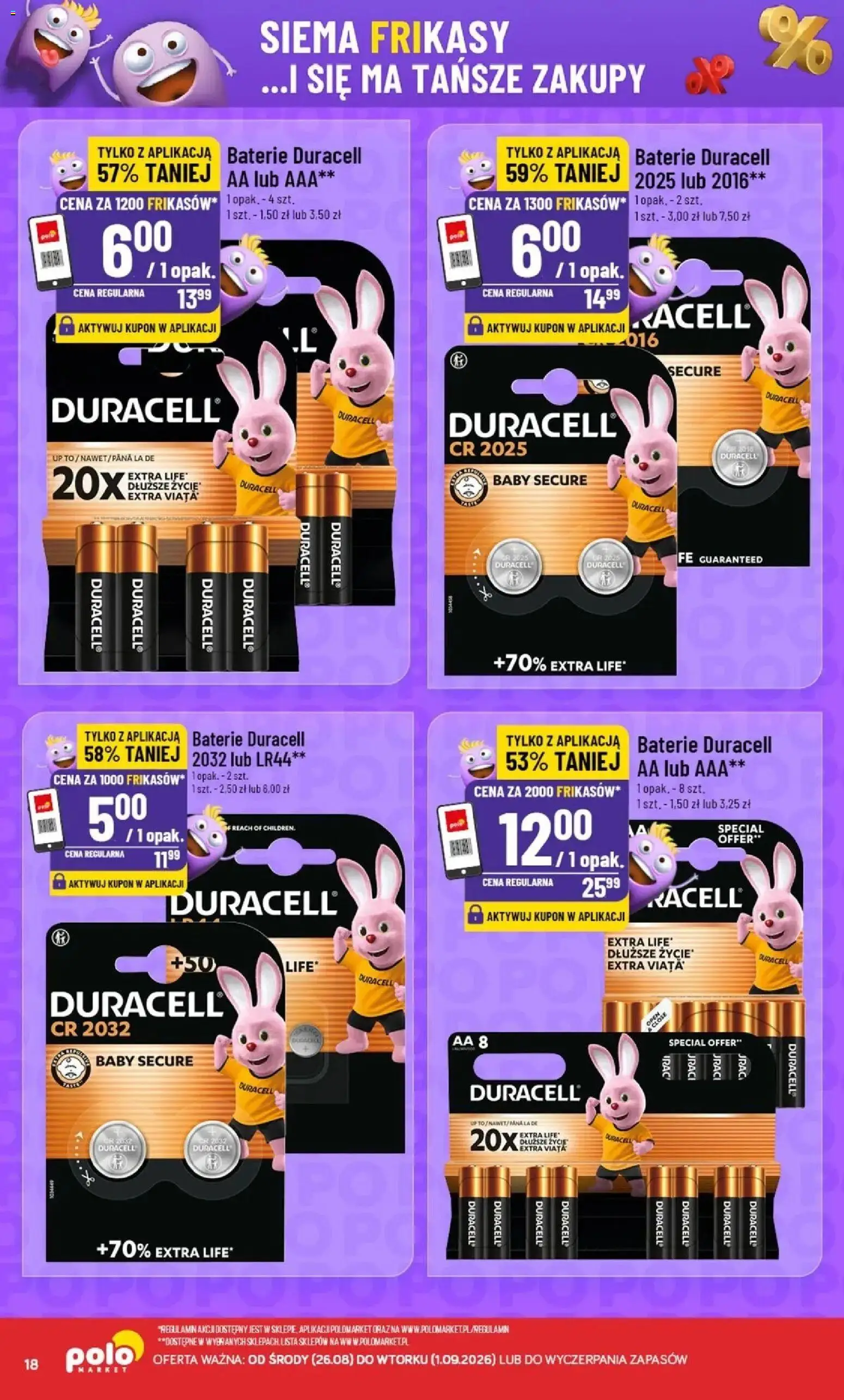 Nowa POLOmarket gazetka od jutra 26.08.2026 | Strona: 18 | Produkty: Baterie