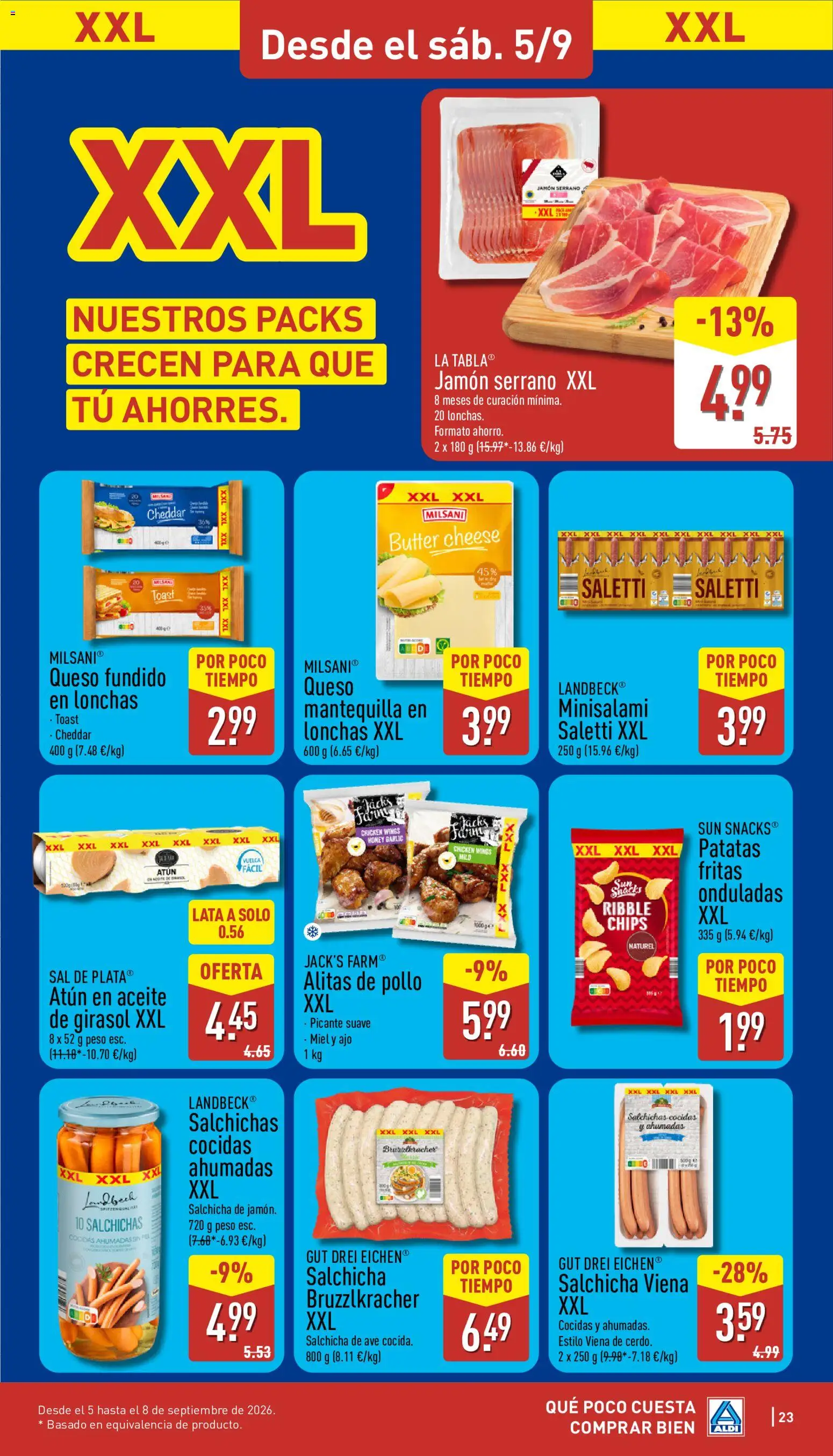 Aldi folleto Baleares │ válido desde el 31/08/2026 | Página: 23 | Productos: Salchicha, Atún, Sal, Salami