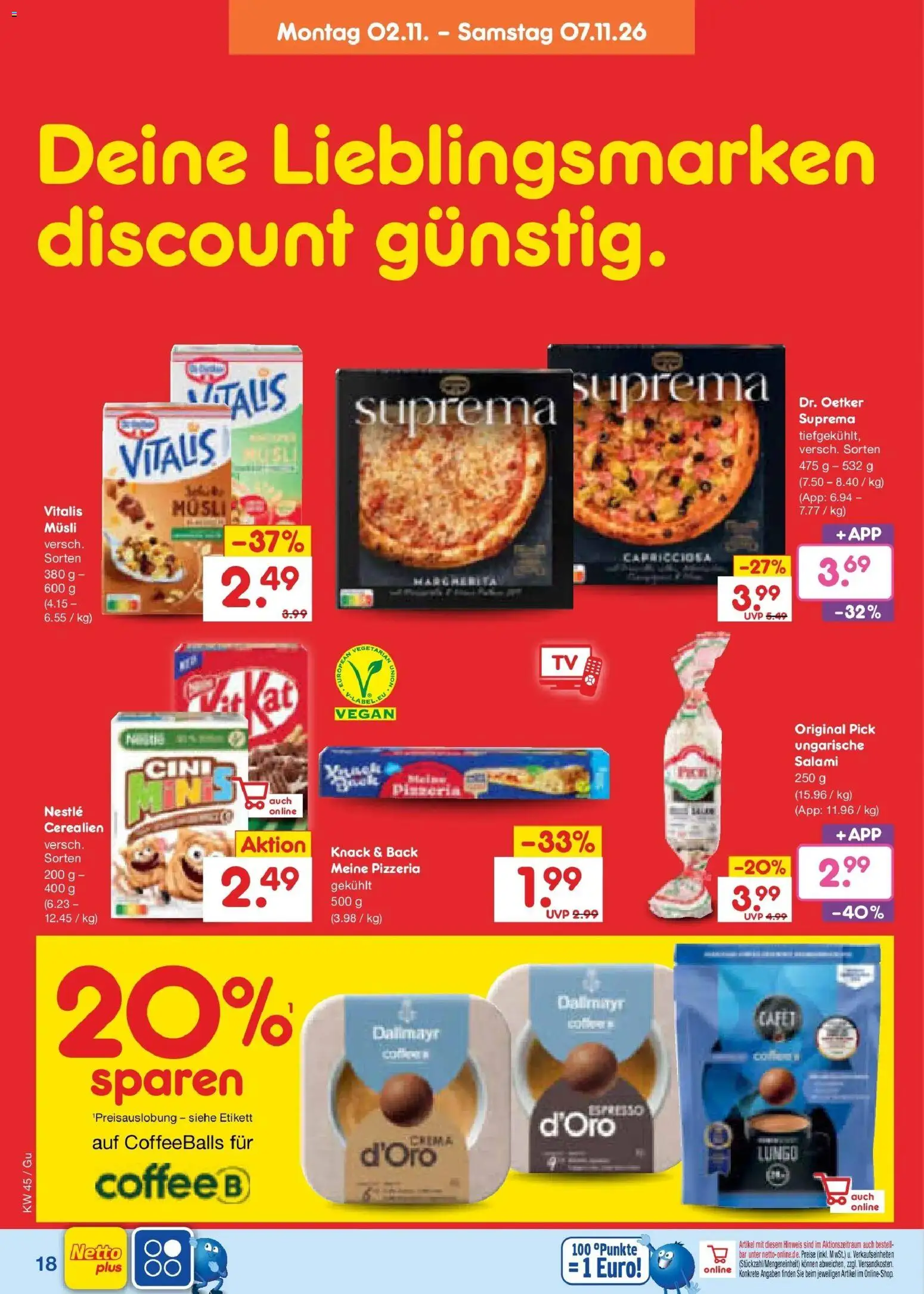 Netto Marken-Discount Prospekt Machern (ab 02.11.2026) » Angebote | Seite: 32 | Produkte: Dallmayr, Salami
