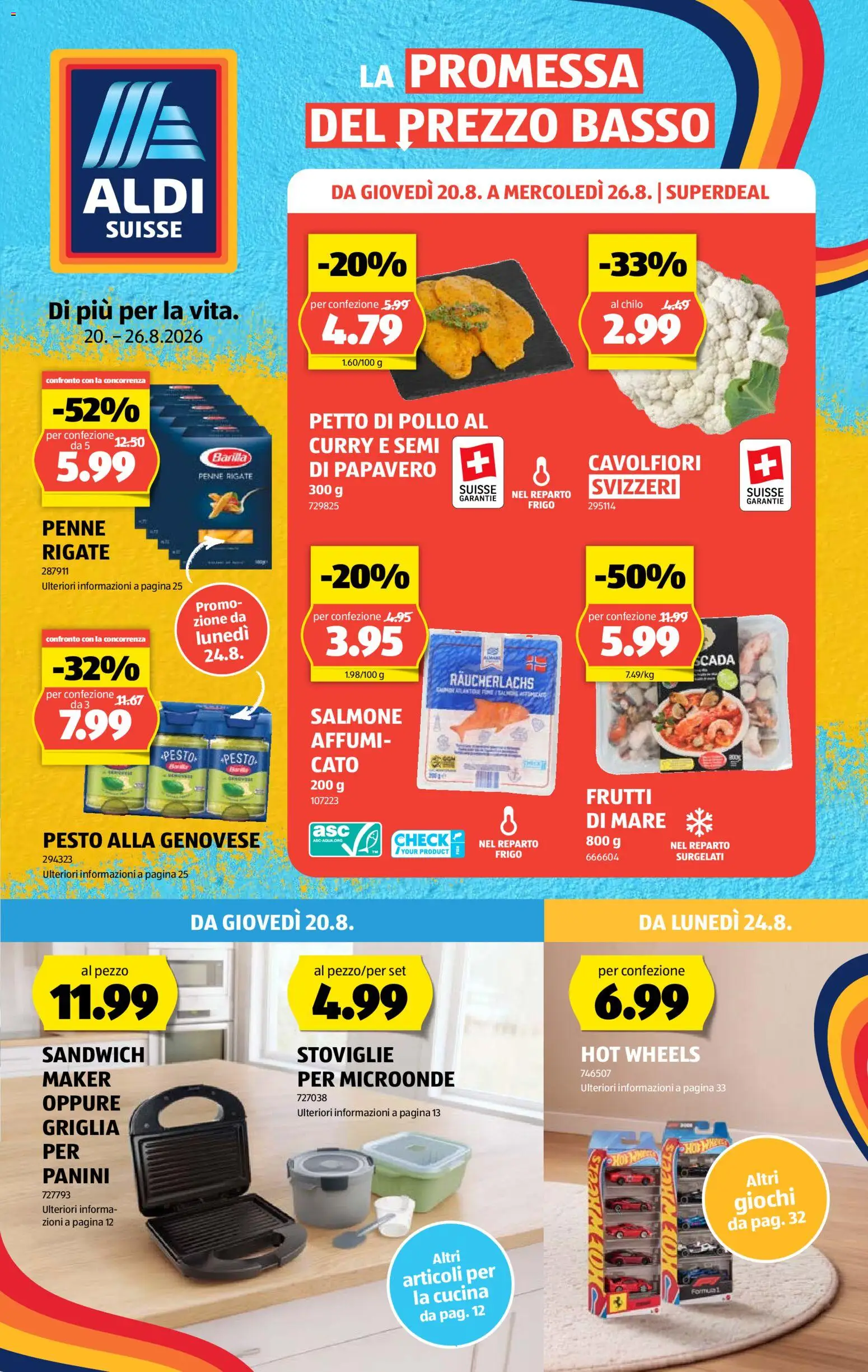 Aldi aktionen IT – gültig ab 20.08.2026 | Seite: 1 | Produkte: Barilla, Räucherlachs, Grill