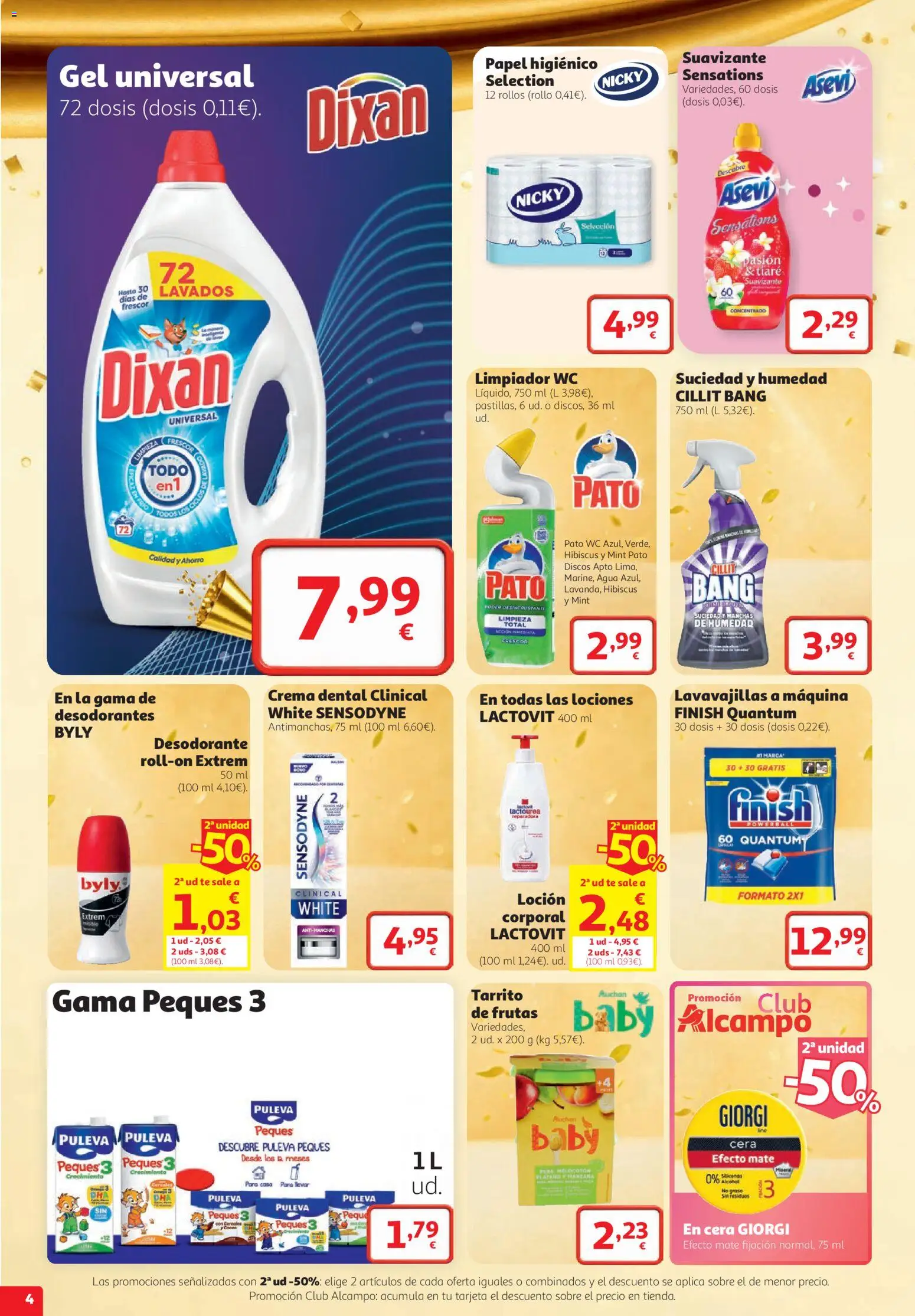 Alcampo Supermercado │ válido desde el 22/10/2026 | Página: 4 | Productos: Desodorante, Manzana, Té, Suavizante