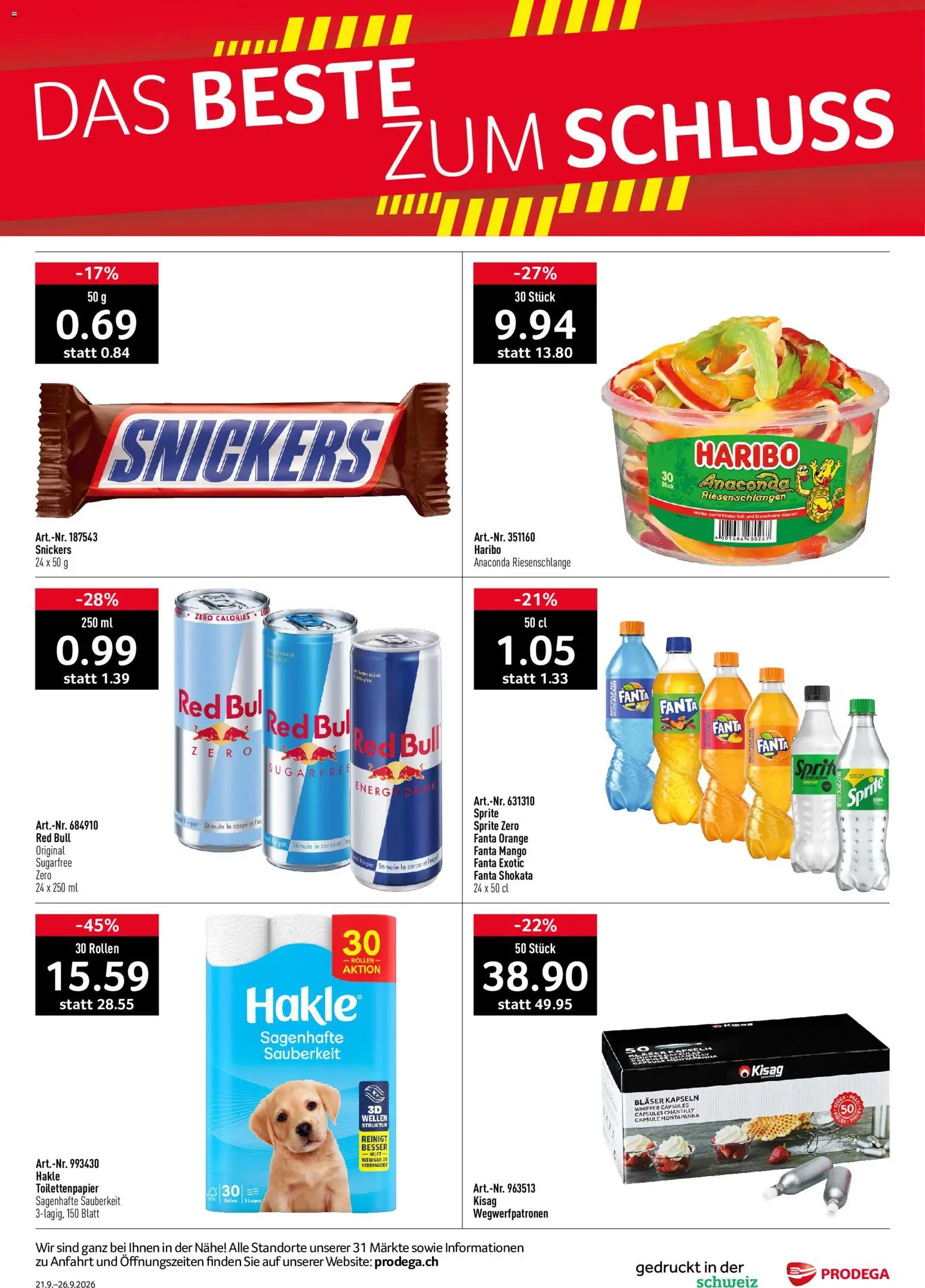 Prodega aktionen – gültig ab 21.09.2026 | Seite: 17 | Produkte: Fanta, Sprite, Snickers, Mango