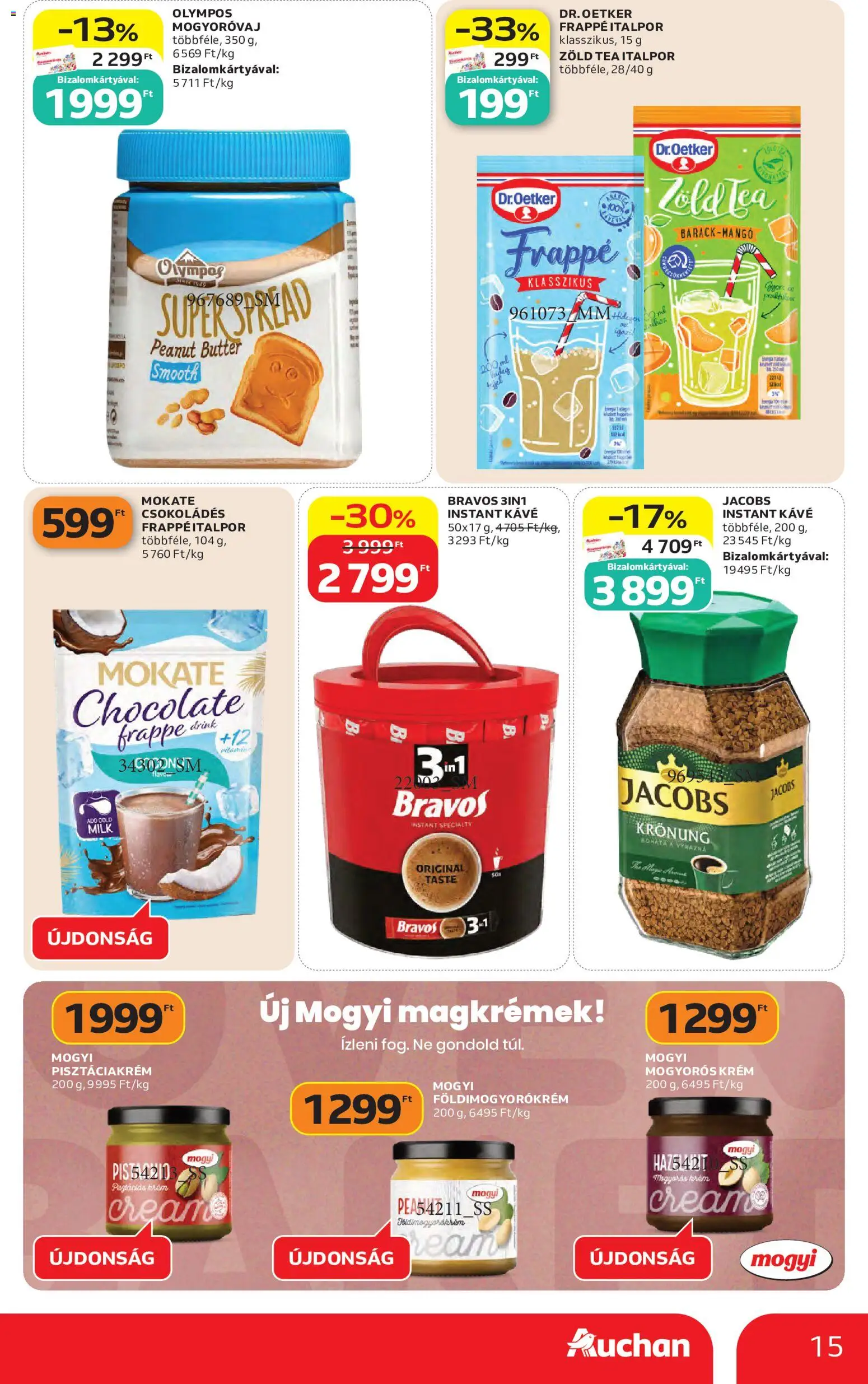 Auchan akciós ujság - amely érvényes a következő dátumtól: 04.06.2026 | Oldal: 15 | Termékek: Zöld tea, Kávé, Tea, Italpor