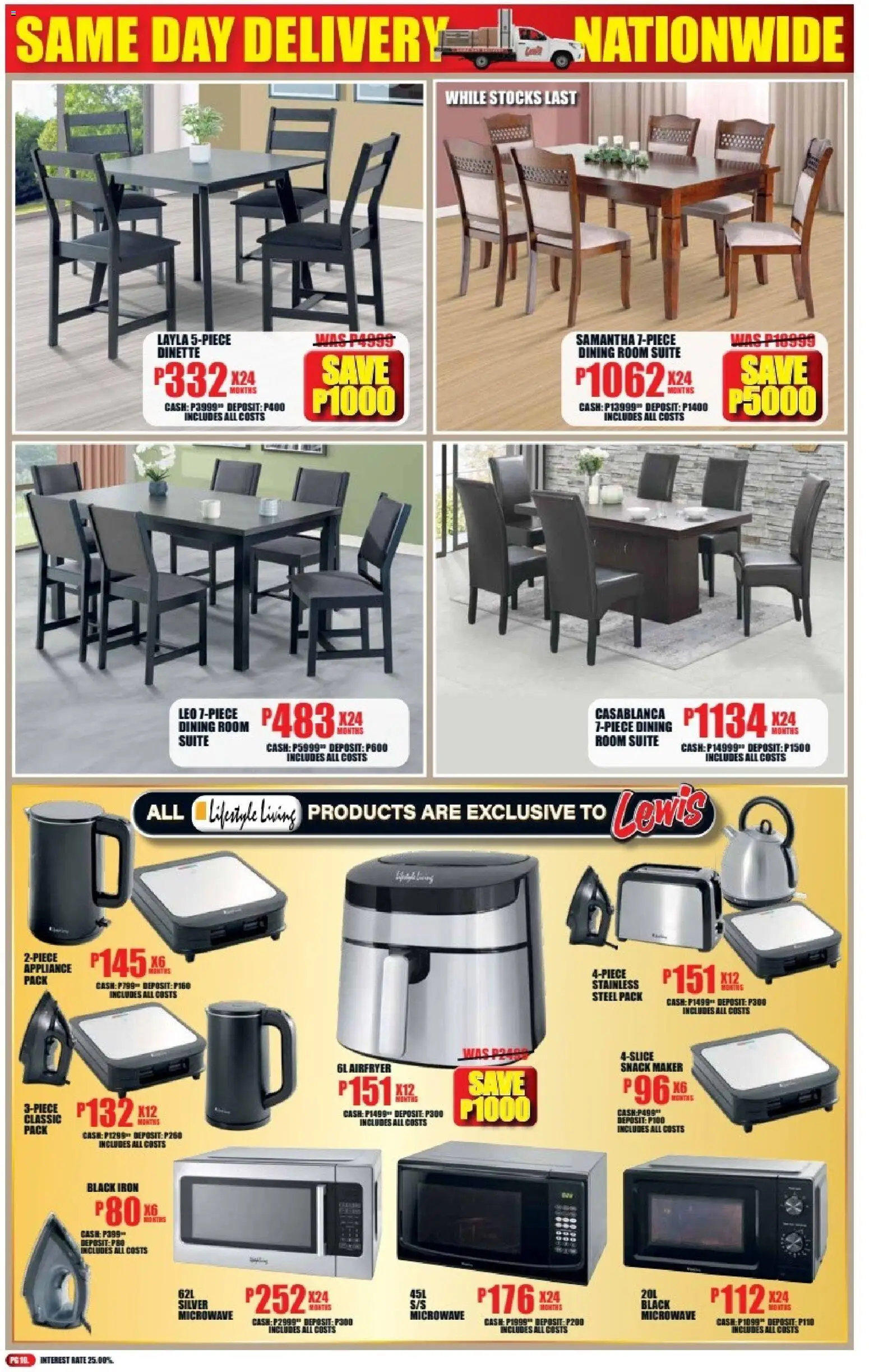 New Lewis Stores catalogue – valid from 06/07/2026 | Page: 10 | Products: Iron, Dining room suite, Microwave