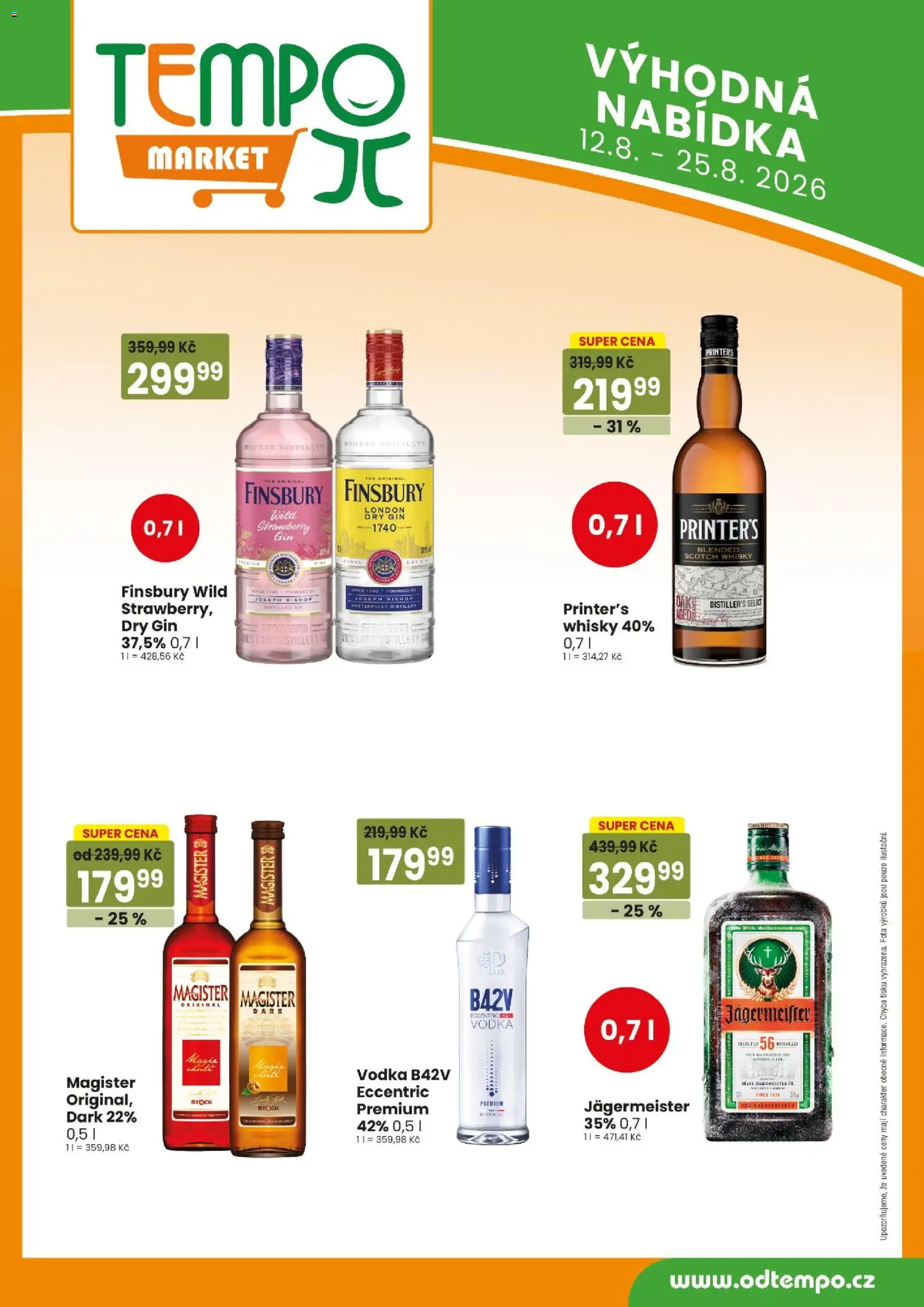 Tempo leták od 12.08.2026 | Strana: 9 | Produkty: Jägermeister, Gin, Magister, Whisky
