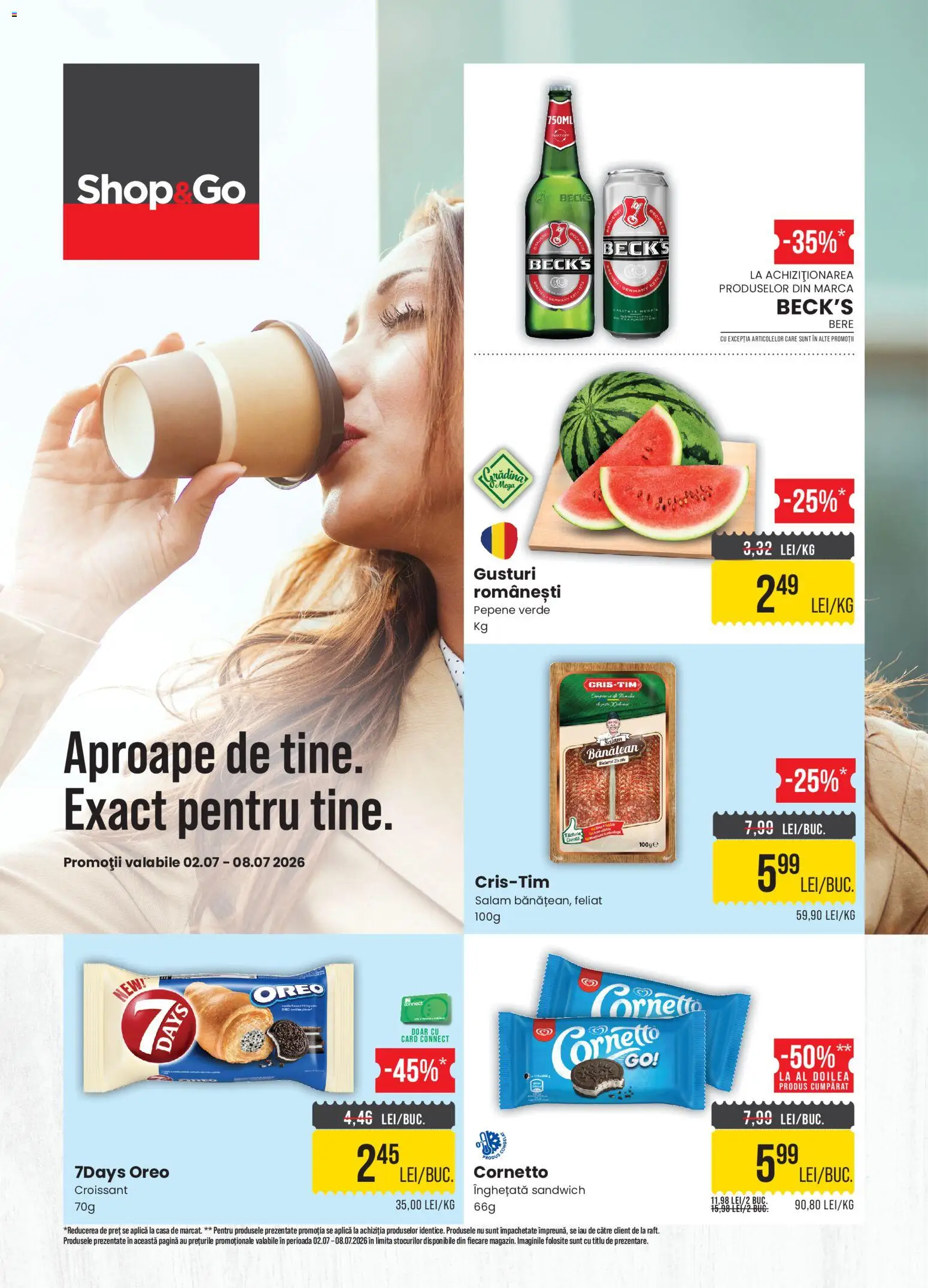 Noul catalog Mega Image – valabil de la 02.07.2026 | Pagină: 1 | Produse: Pepene Verde, Salam, Bere, Înghețată