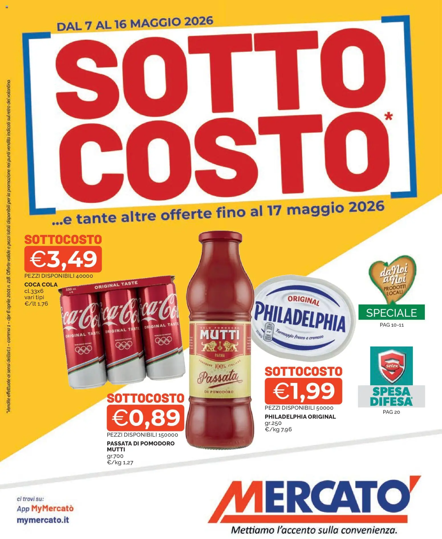 Volantino Mercatò del 07.05.2026 | Pagina: 1 | Prodotti: Tè, Pomodoro, Formaggio, Coca Cola