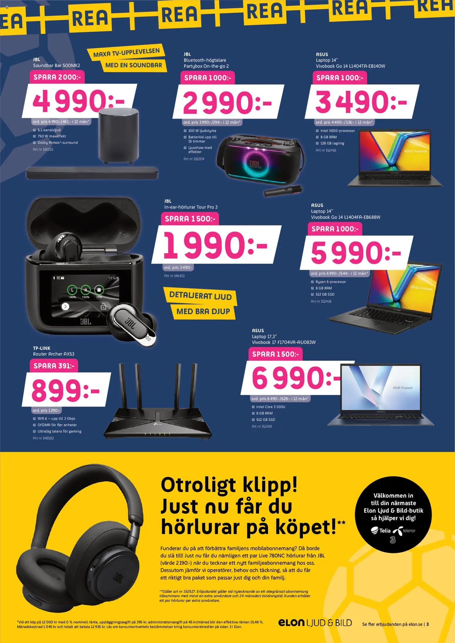 Elon reklamblad aktuell från 22/06/2026 | Sida: 8 | Produkter: Galler, Hörlurar, Router, Wifi