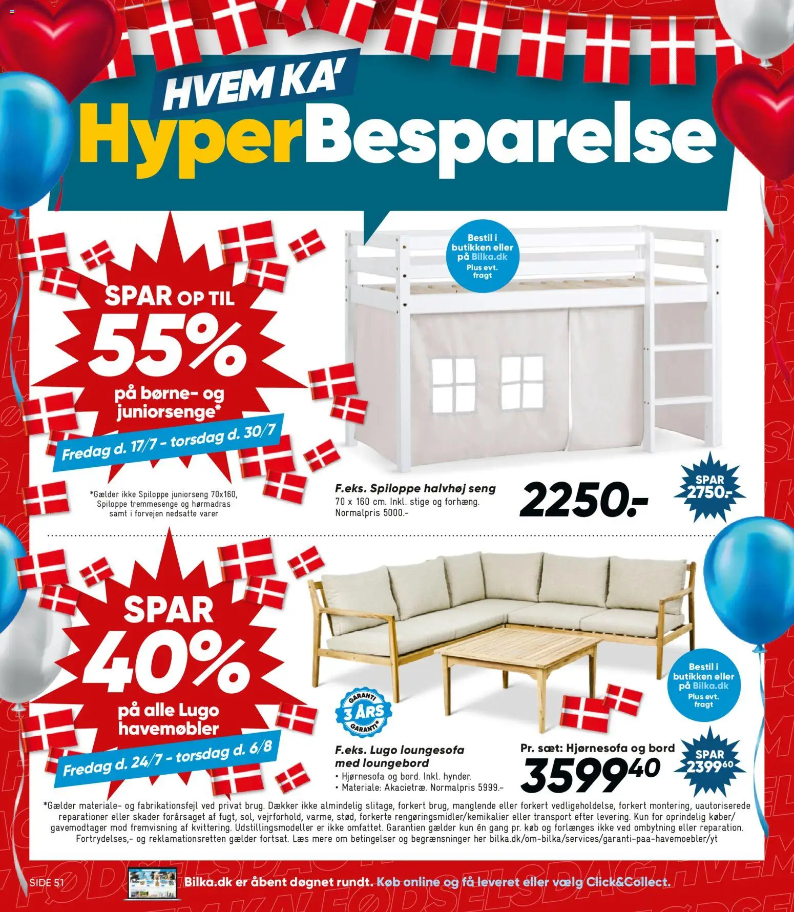 Bilka tilbudsavis – gyldig fra 24/07/2026 | Side: 6 | Produkter: Seng, Bord, Havemøbler, Hjørnesofa