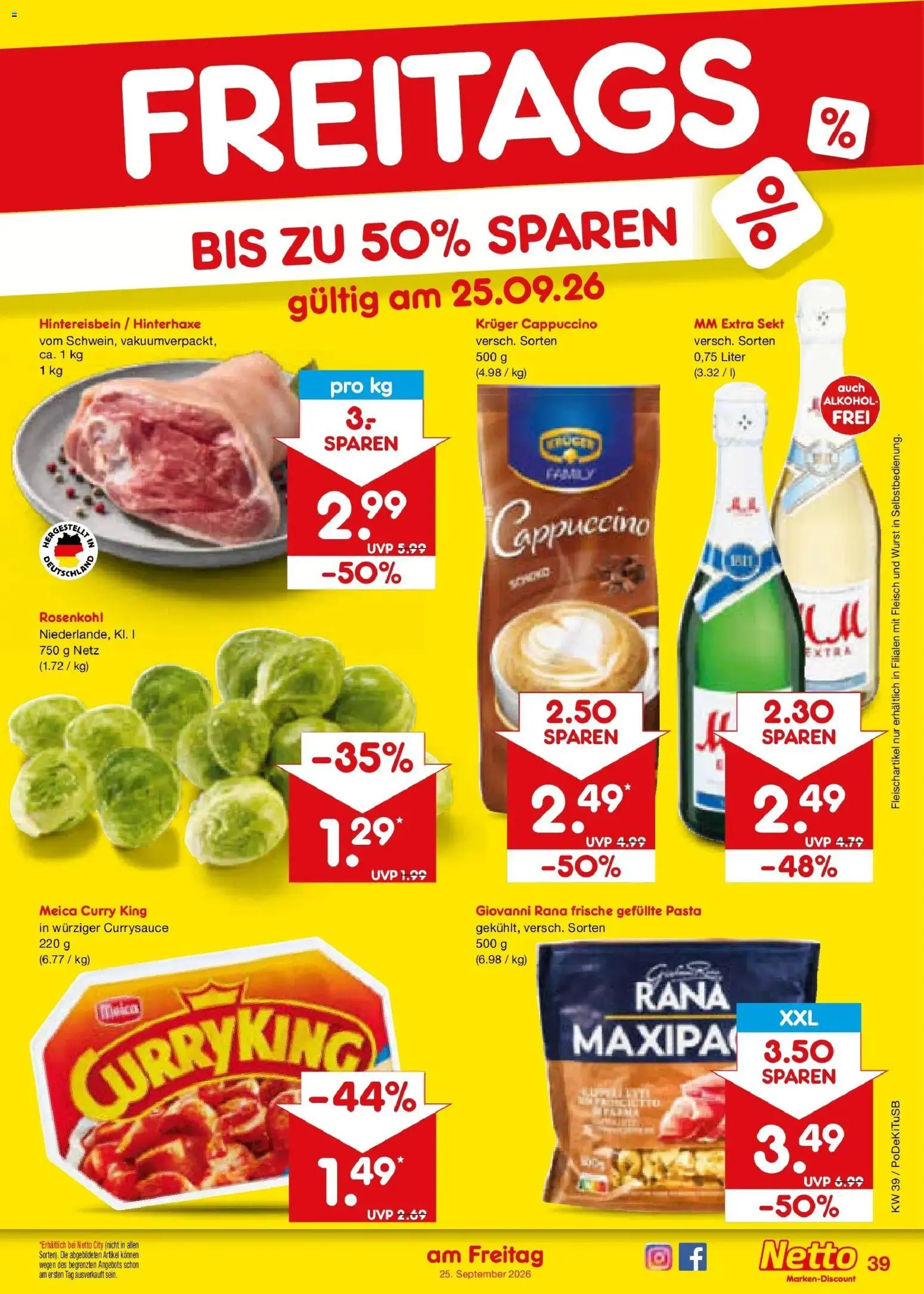 Netto Marken-Discount Prospekt Bad Friedrichshall – gültig ab 21.09.2026 | Seite: 55 | Produkte: Sekt, Wurst, Kruger cappuccino, Fleisch