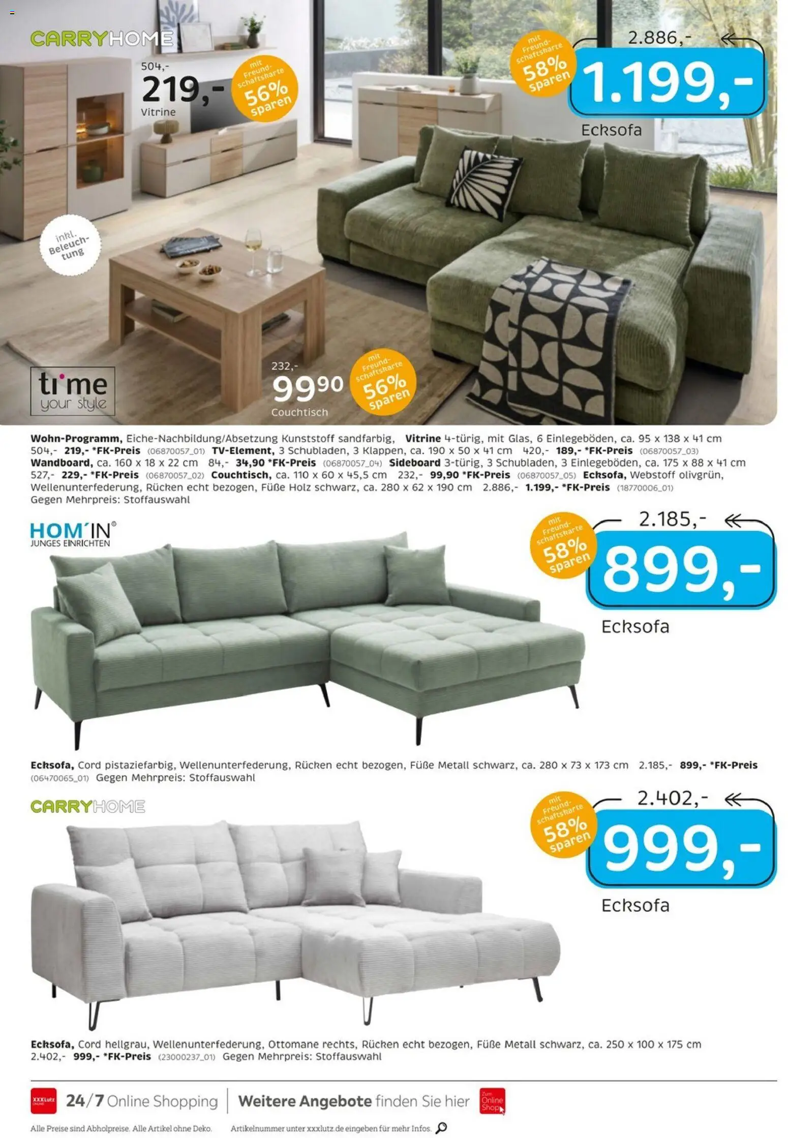 XXXLutz Junges Wohnen – gültig ab 27.06.2026 | Seite: 12 | Produkte: Sideboard, Ecksofa, Vitrine, Couchtisch