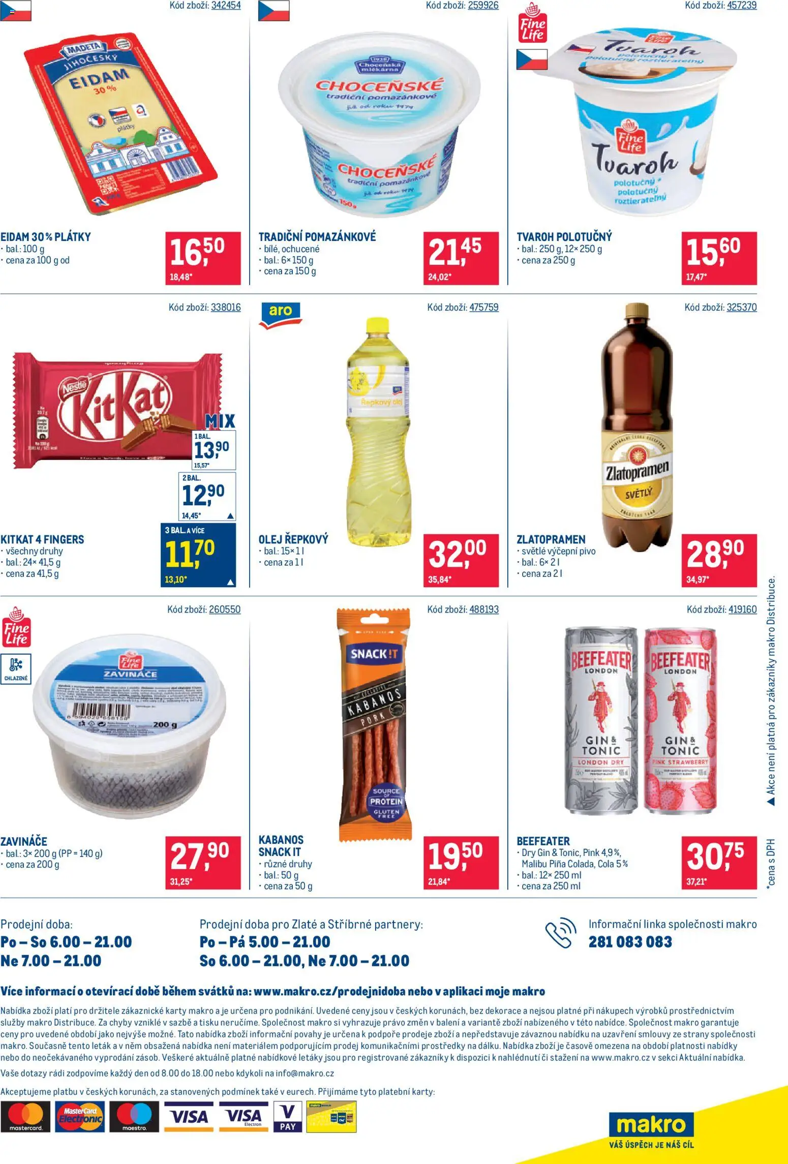 Makro leták - Maloobchod od 20.05.2026 | Strana: 16 | Produkty: Eidam, Karty, Dekorace, Cola