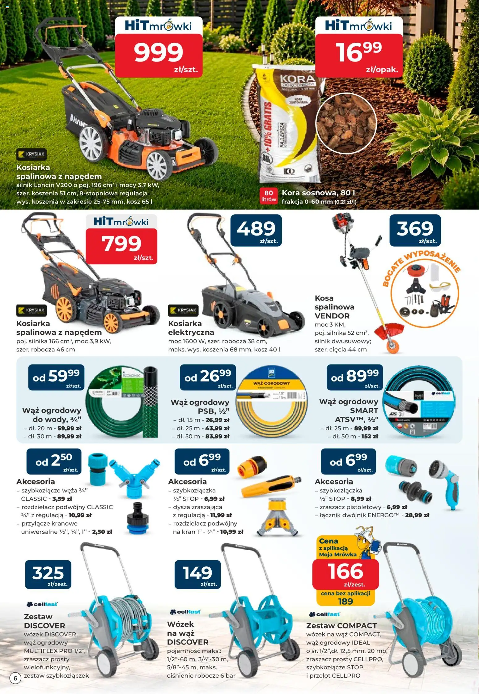 Mrówka gazetka - Tarnów od 05.06.2026 | Strona: 6 | Produkty: Wąż ogrodowy, Kosiarka, Kosz