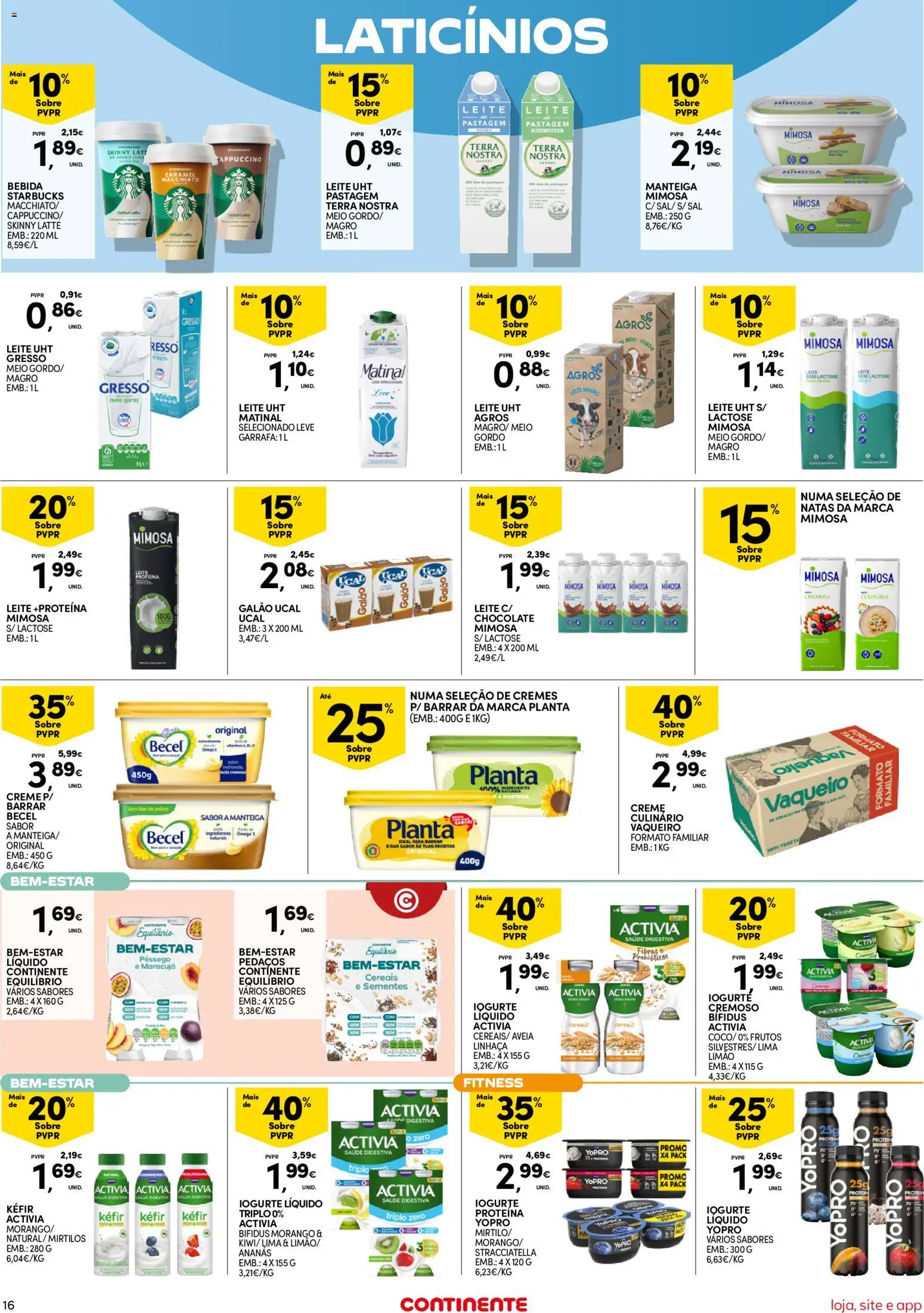 Continente folheto Bom Dia │ válido de 06/10/2026 | Página: 16 | Produtos: Activia triplo zero, Iogurte, Cereais, Creme