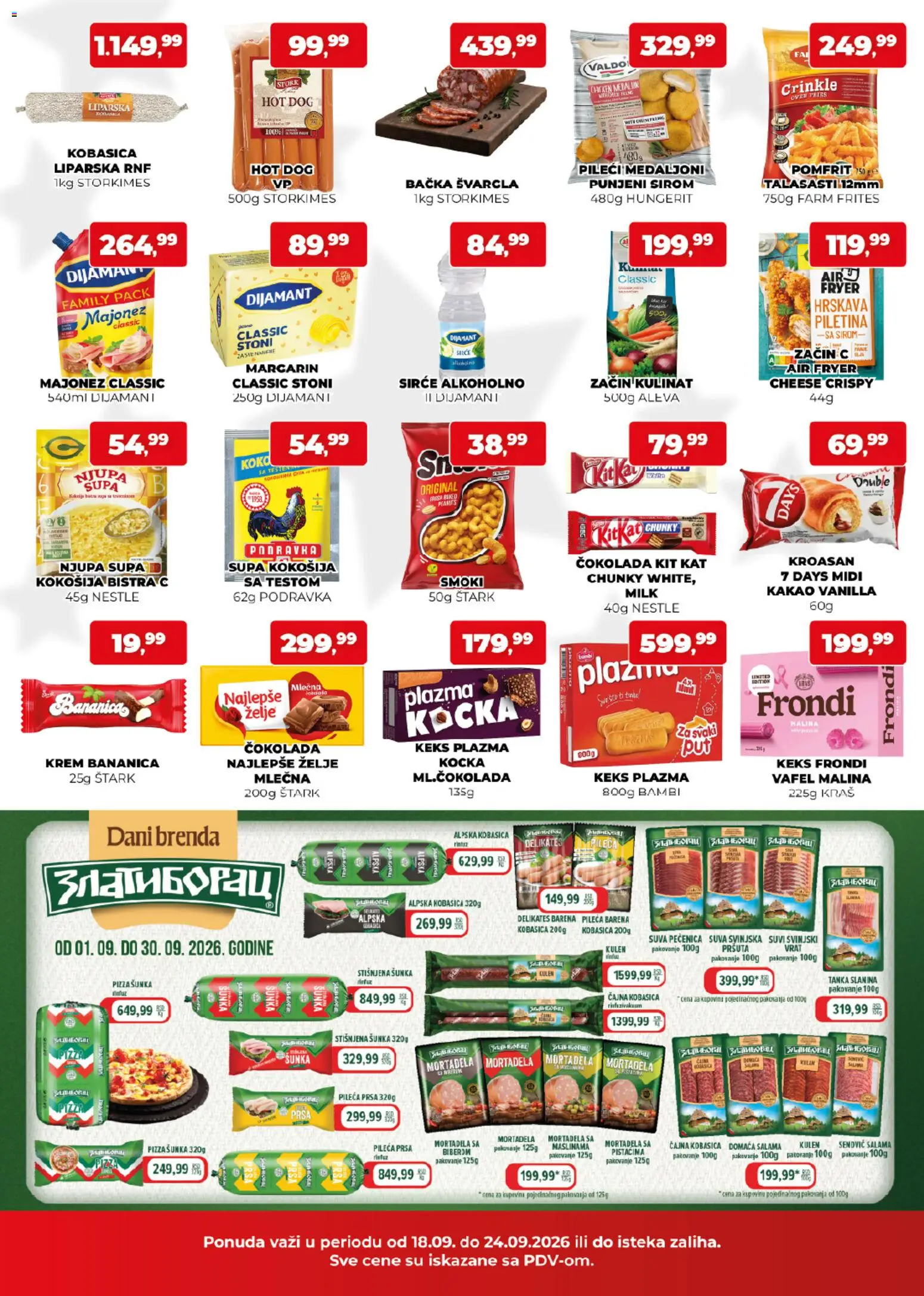 Plus Cash & Carry katalog - važi od 18.09.2026 | Strana: 2 | Proizvode: Kroasan, Pomfrit, Kobasica, Krem