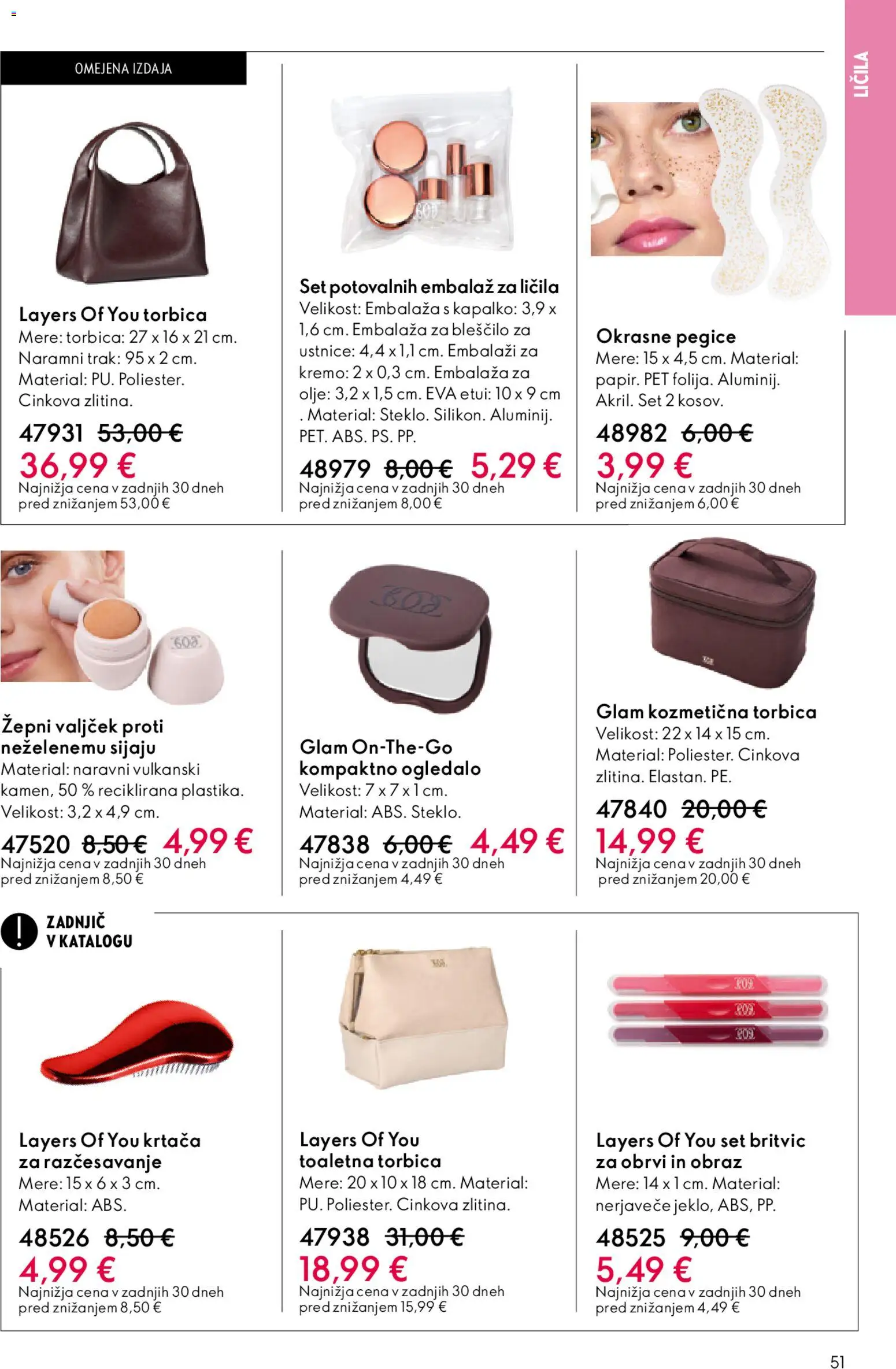 Novi Oriflame katalog ponudbe – veljaven od 22.04.2026 | Stran: 51 | Izdelki: Toaletna torbica, Ogledalo, Licila, Torbica