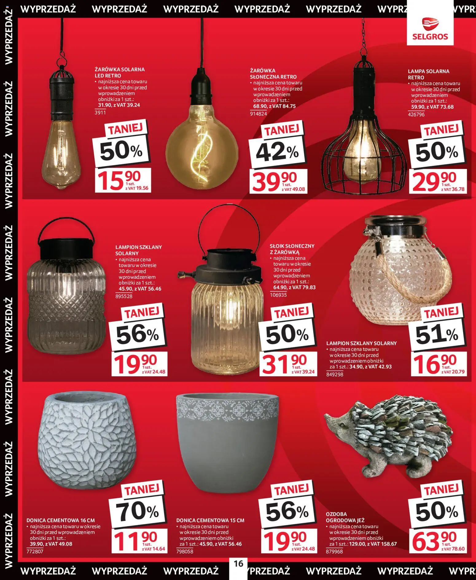 Selgros cash&carry - Totalna Wyprzedaż od 13.08.2026 | Strona: 16 | Produkty: Lampa solarna, Lampa, Lampion