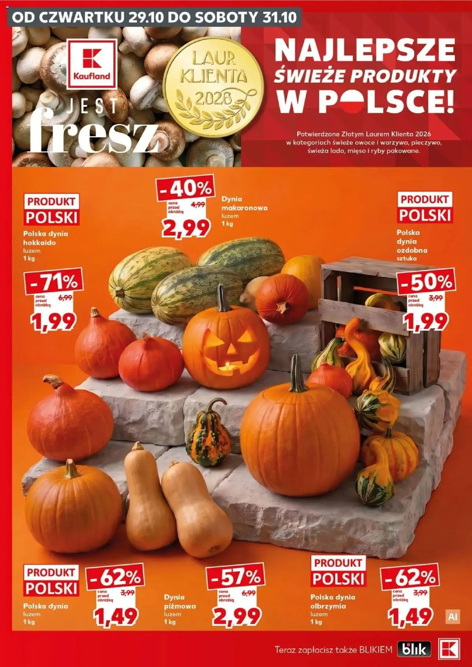 Kaufland gazetka - Super sobota od 31.10.2026 - od jutra PDF | Strona: 8 | Produkty: Dynia, Dynia Hokkaido, Dynia piżmowa, Owoce